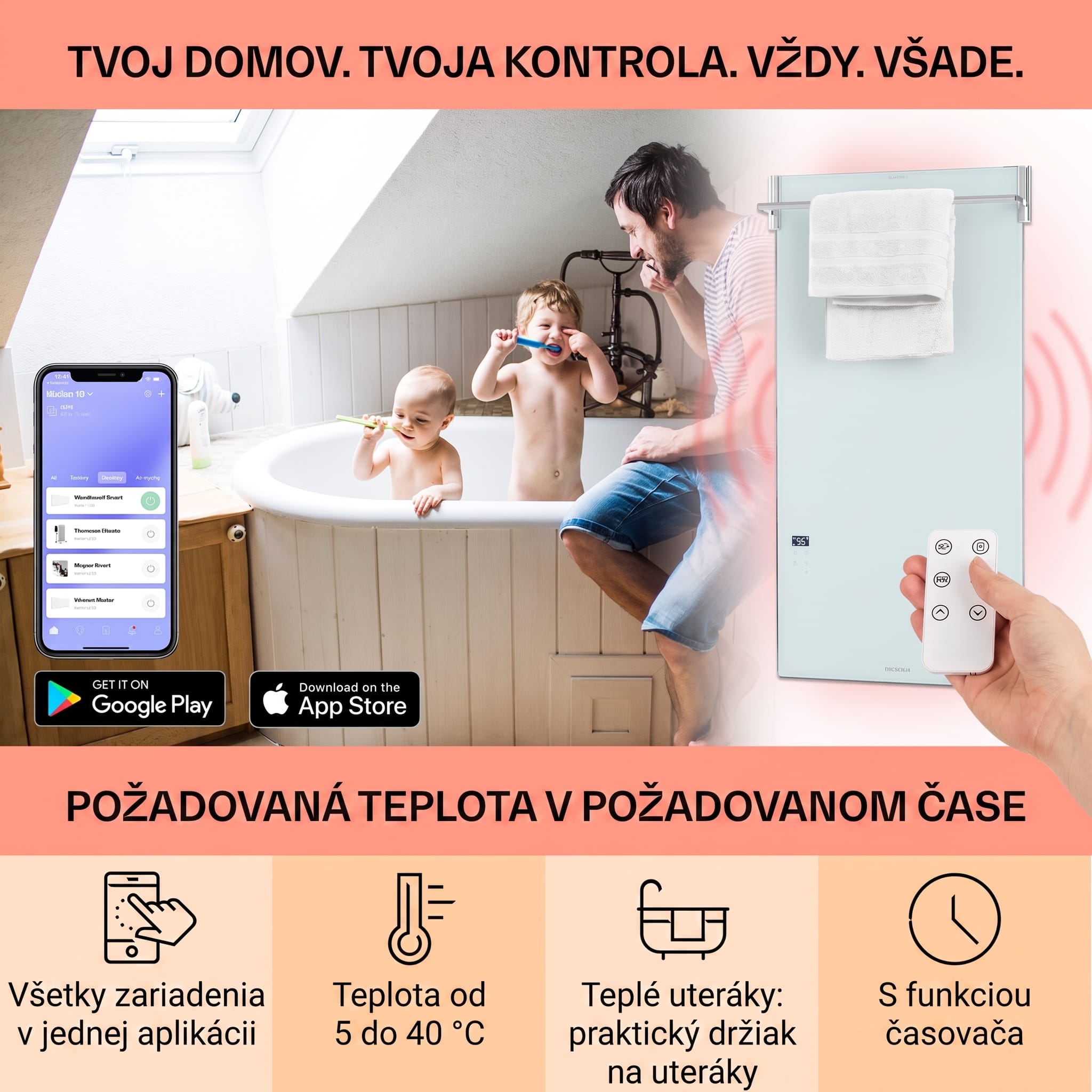 Klarstein Hot Spot Crystal Spotless Smart, infračervený ohrievač, 750 W, aplikácia, biely – Obrázok 2