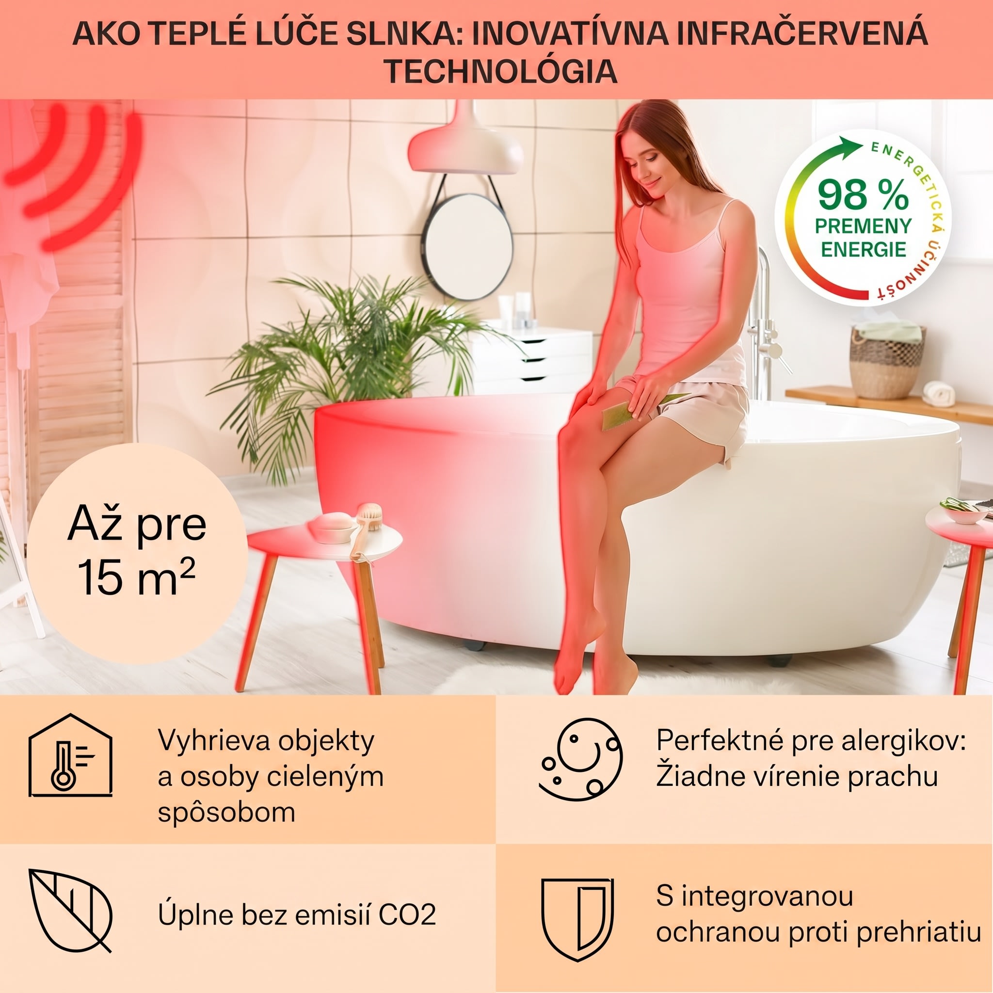 Klarstein Hot Spot Crystal Spotless Smart, infračervený ohrievač, 750 W, aplikácia, biely – Obrázok 3