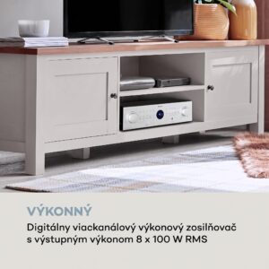 Auna AMP-CD950 DG, digitálny viackanálový zosilňovač, 8 x 100 W, BT, opt. vstup, diaľkový ovládač