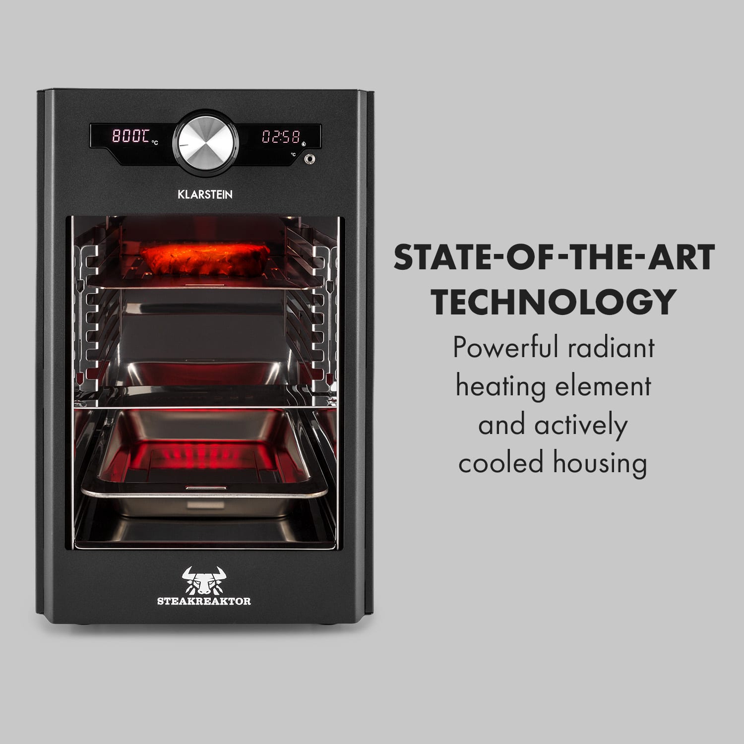 Klarstein Steakreaktor Core, vysokoteplotný gril, 2100 W, 800 °C, zapichovací teplomer – Obrázok 2