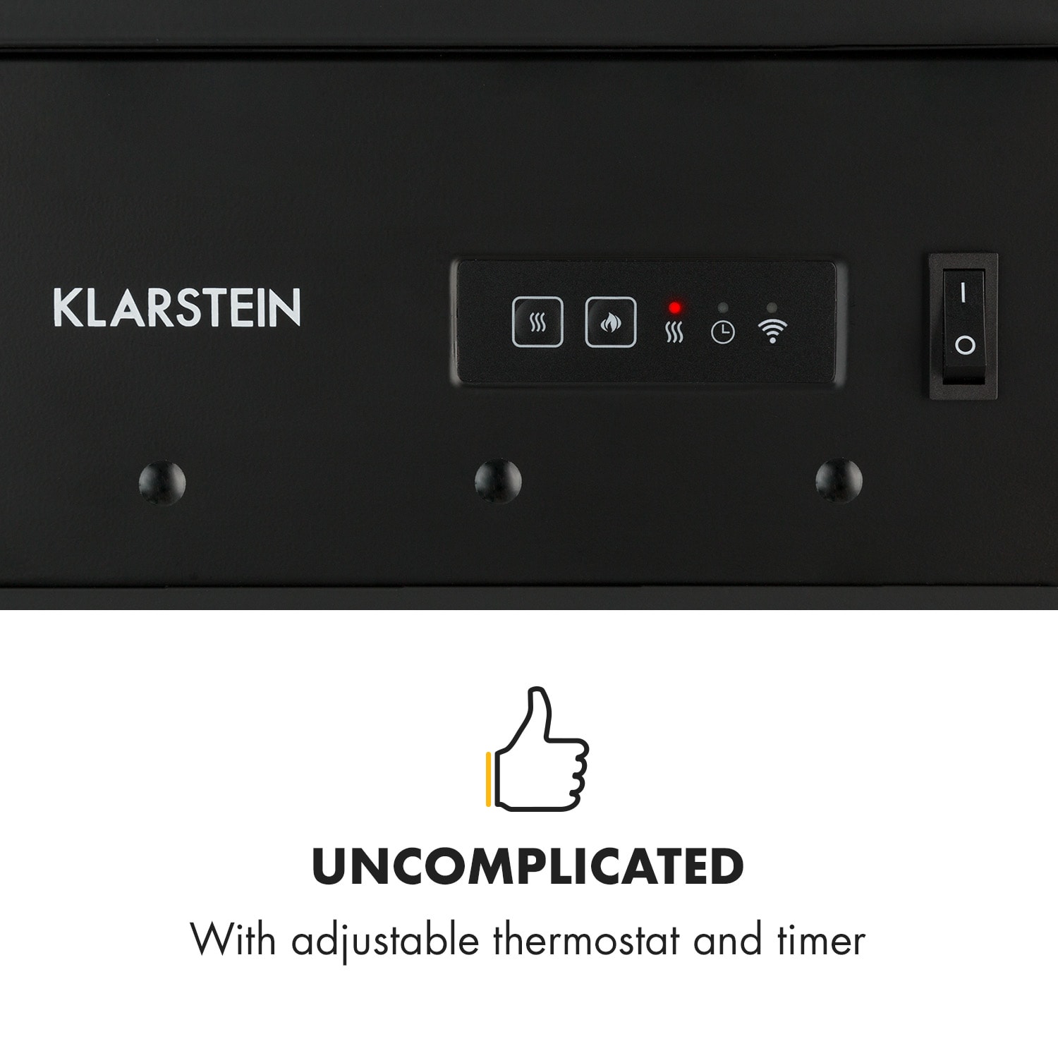 Klarstein Bormio Smart, elektrický krb, 950/1900 W, termostat, týždenný časovač, čierny – Obrázok 4