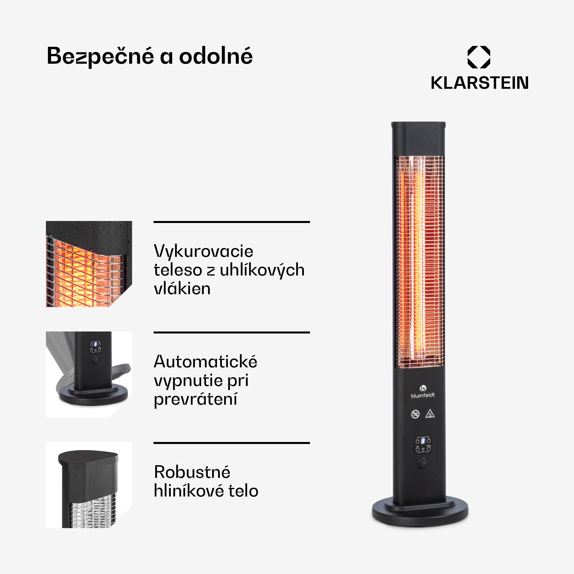 Blumfeldt Heat Guru Plus, vonkajší sálavý ohrievač, 1200 W, 3 nastavenia ohrevu, diaľkové ovládanie – Obrázok 4