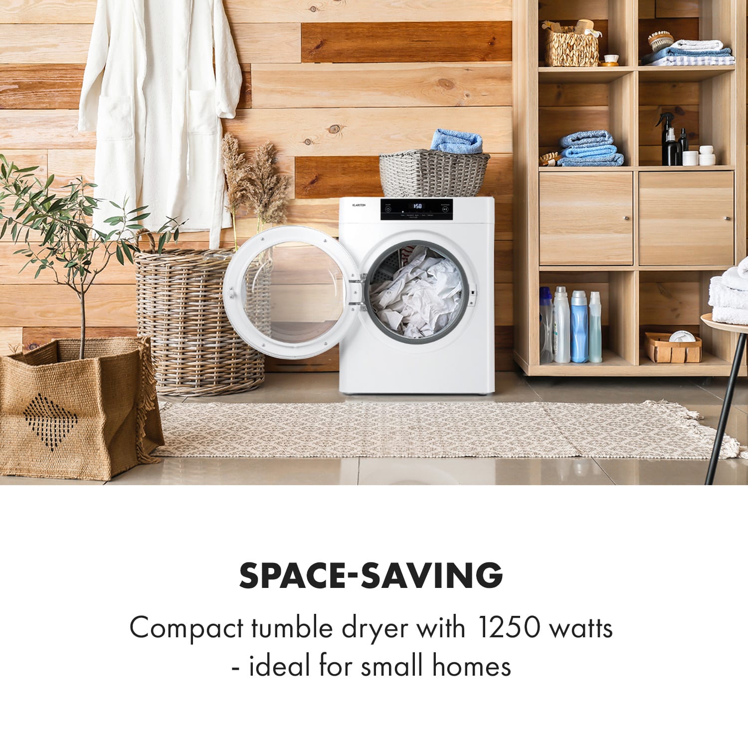 Klarstein Ultradry, sušička bielizne, ventilačná sušička, 1250 W, EEK C, 3 kg