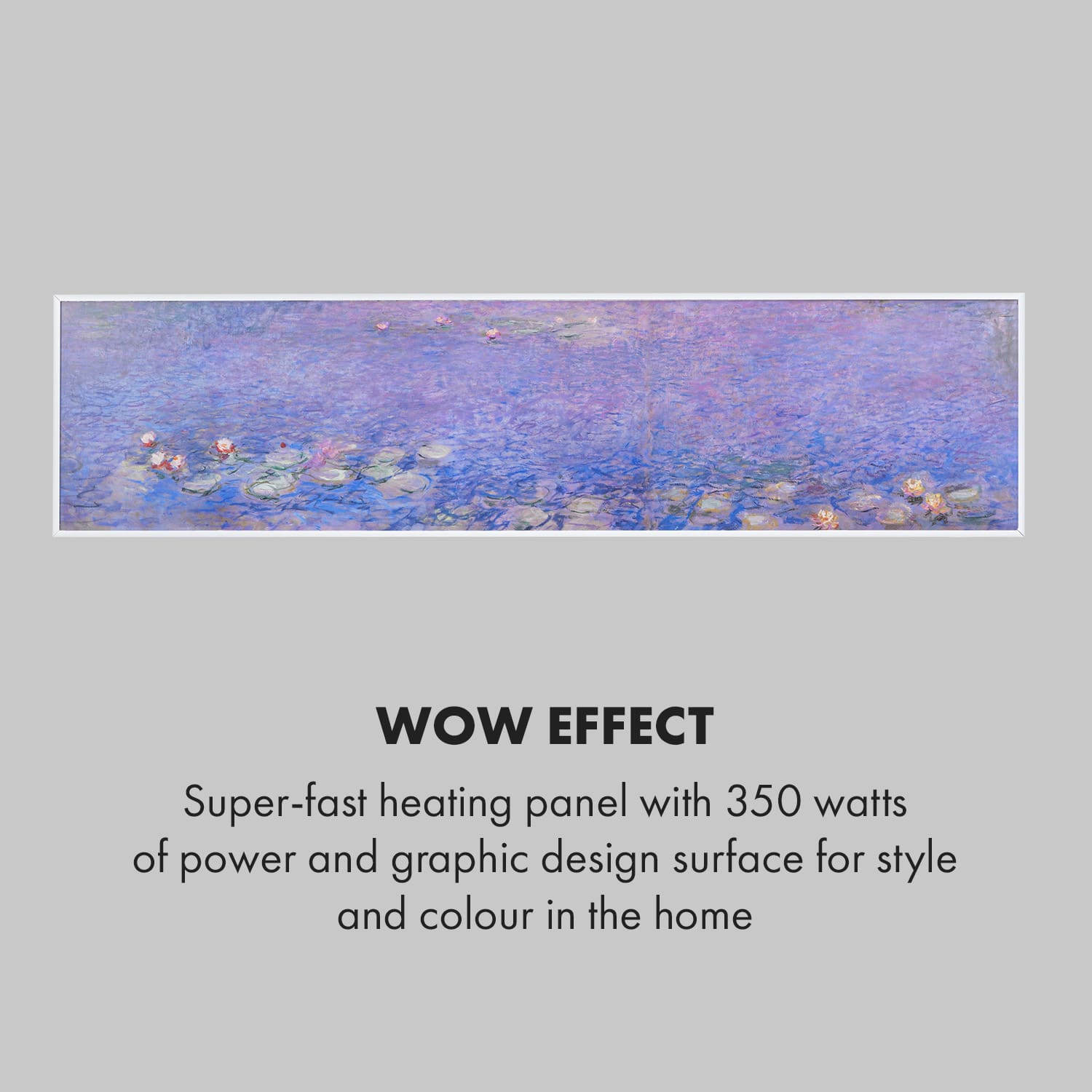 Klarstein Wonderwall Air Art Smart, infračervený ohrievač, 120 x 30 cm, 350 W, aplikácia, lekná – Obrázok 4