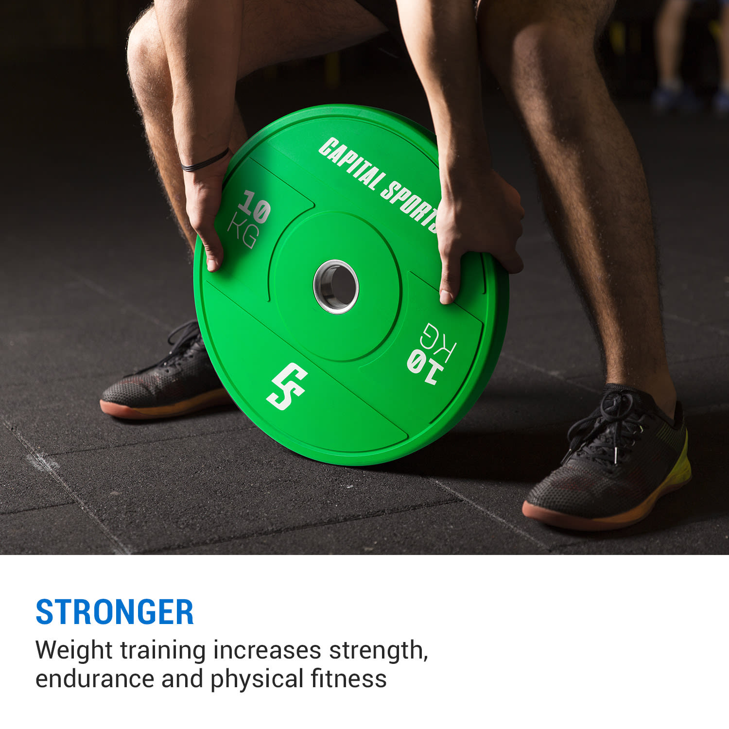 Capital Sports Nipton 2021, kotúč na činku, bumper kotúč, 2 × 10 kg, Ø 50,4 mm, tvrdá guma – Obrázok 4