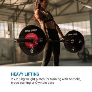 Capital Sports Nipton 2021, kotúč na činku, bumper kotúč, 2 × 2,5 kg, Ø 50,4 mm, tvrdá guma