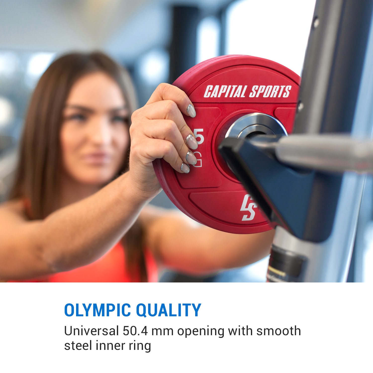 Capital Sports Nipton 2021, kotúč na činku, bumper kotúč, 2 × 2,5 kg, Ø 50,4 mm, tvrdá guma – Obrázok 2