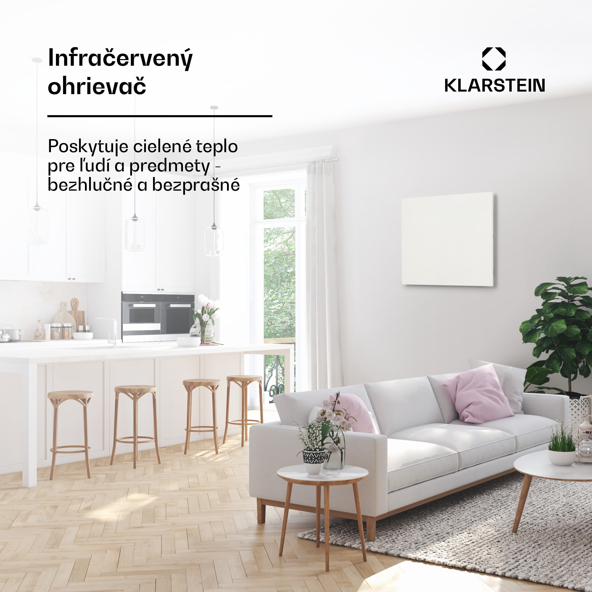 Klarstein Wonderwall Air Infinite 300 infračervený ohrievač 60x50 cm 300 W diaľkový ovládač – Obrázok 2