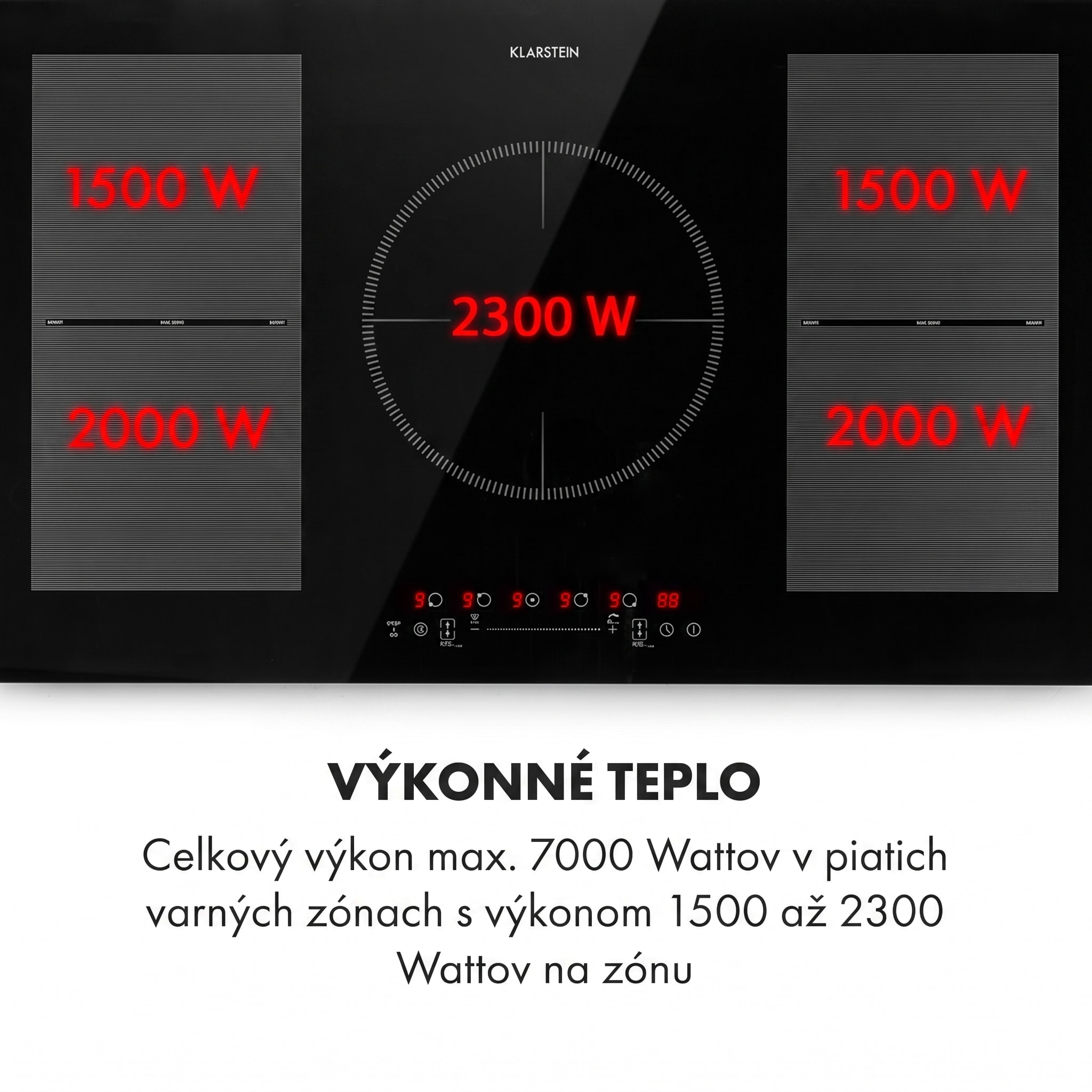 Klarstein Delicatessa 90 Flex, vstavaná indukčná varná doska, 7400 W, 5 zón, samostatná – Obrázok 3