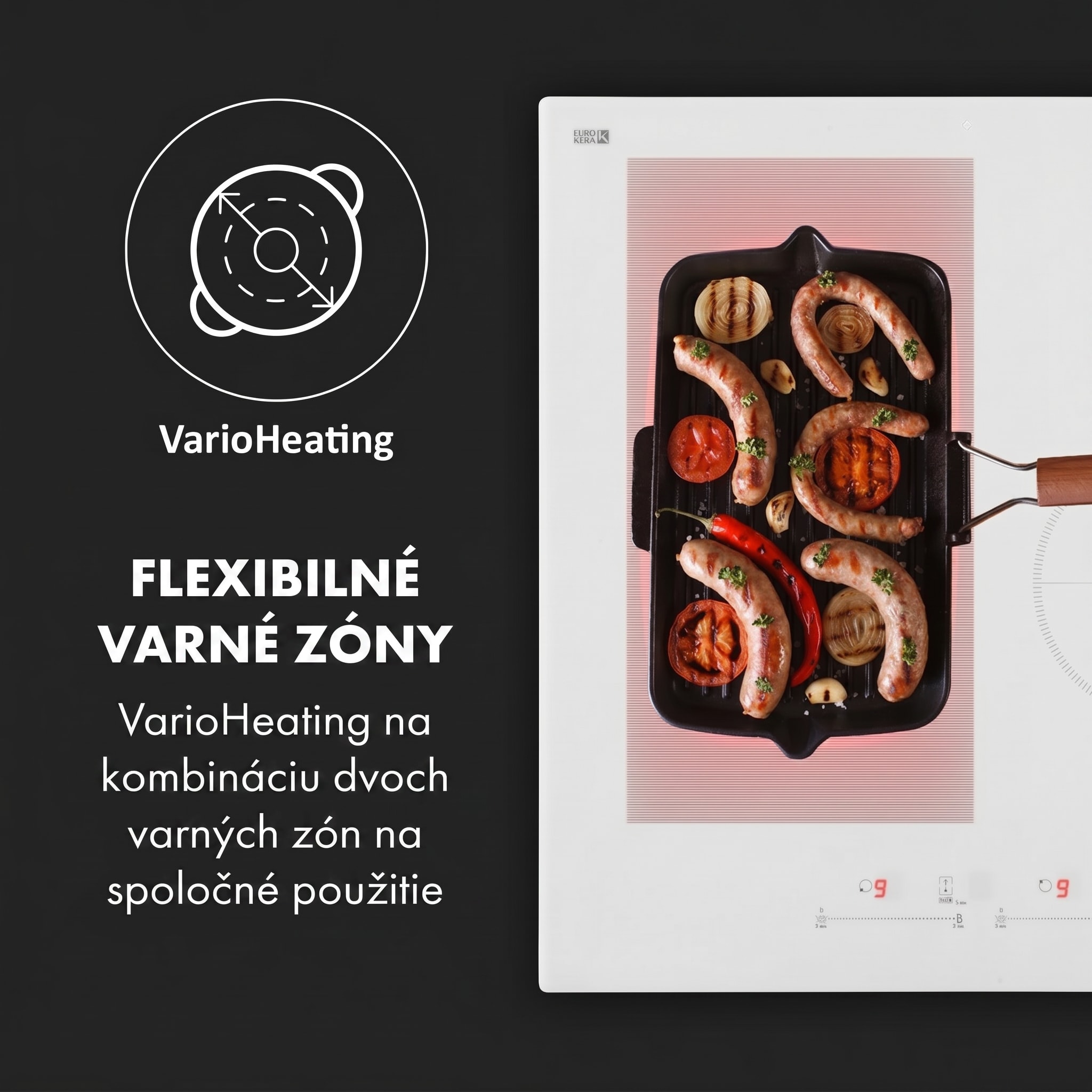 Klarstein Delicatessa 77 Hybrid, vstavaná indukčná varná doska, 7000 W, 4 zóny – Obrázok 2