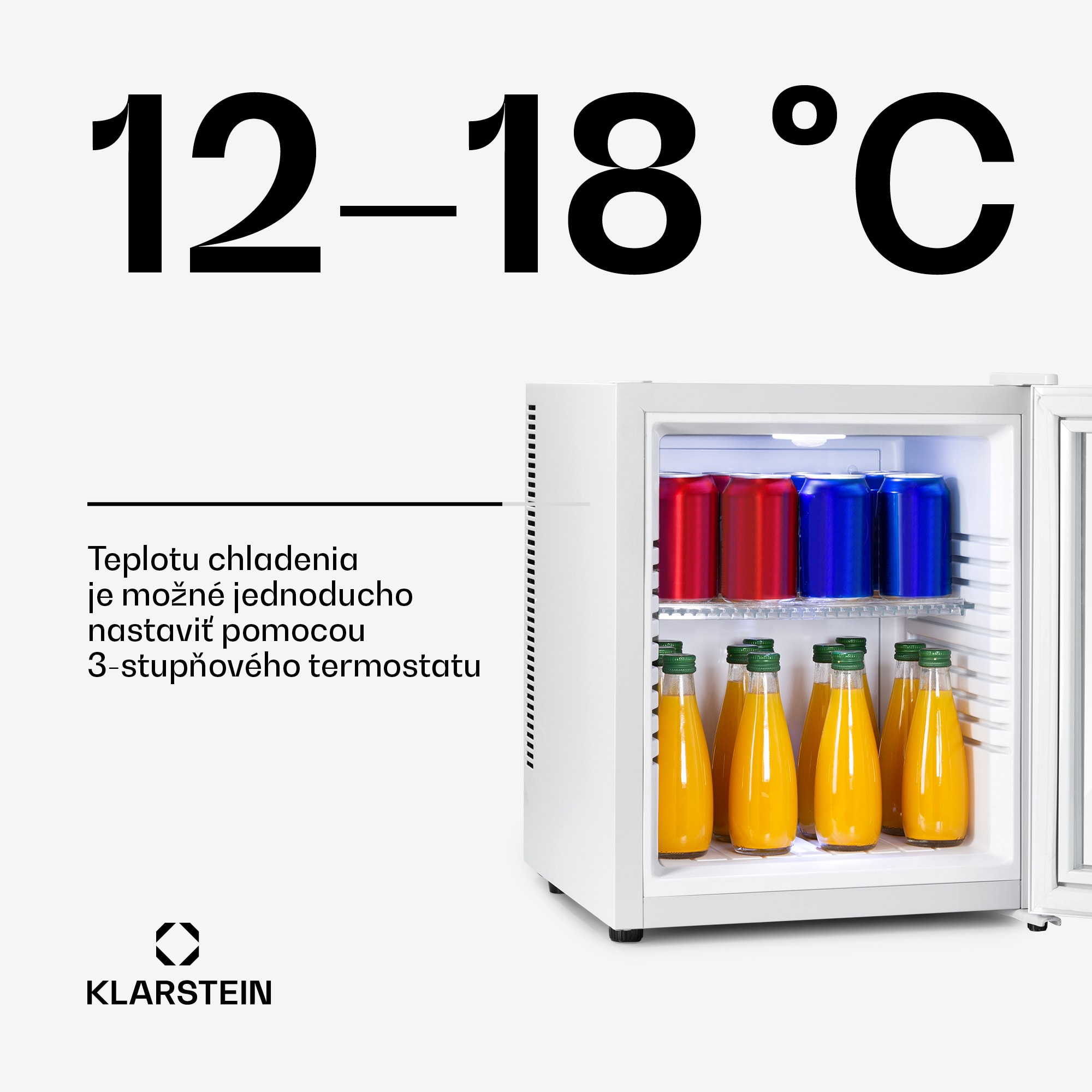 Klarstein Brooklyn 30, mini chladnička, sklenené dvere, LED osvetlenie, police – Obrázok 3