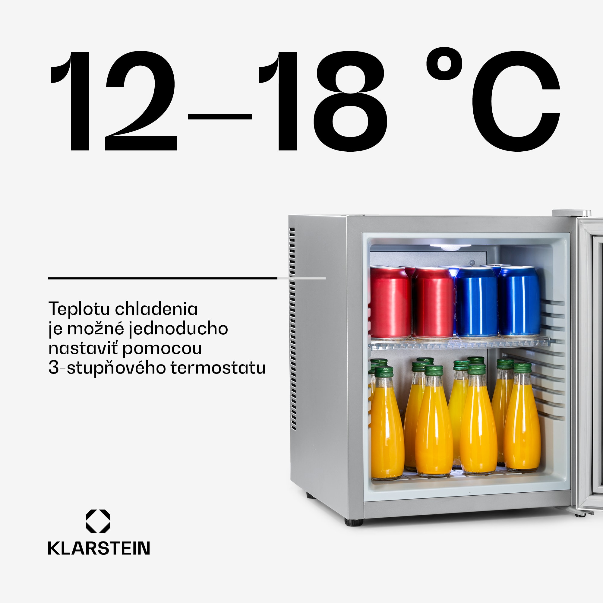Klarstein Brooklyn 30, mini chladnička, sklenené dvere, LED osvetlenie, police – Obrázok 3
