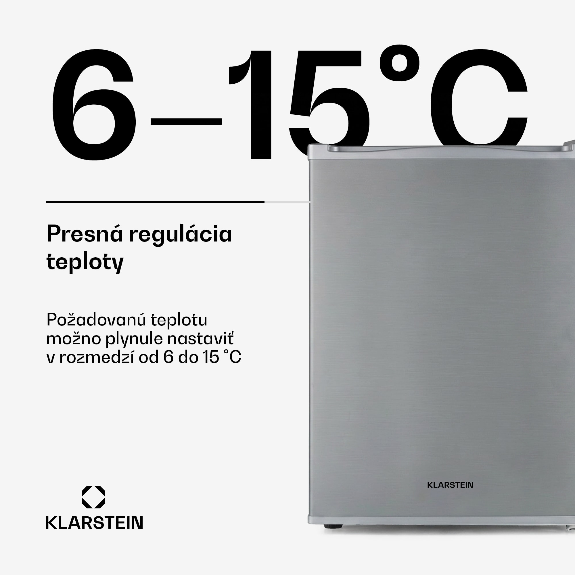 Klarstein Happy Hour 33, minibar, 33 l, 5-15°C, energet. trieda G, tichý, 25 dB, LED svetlo, strieborný – Obrázok 3