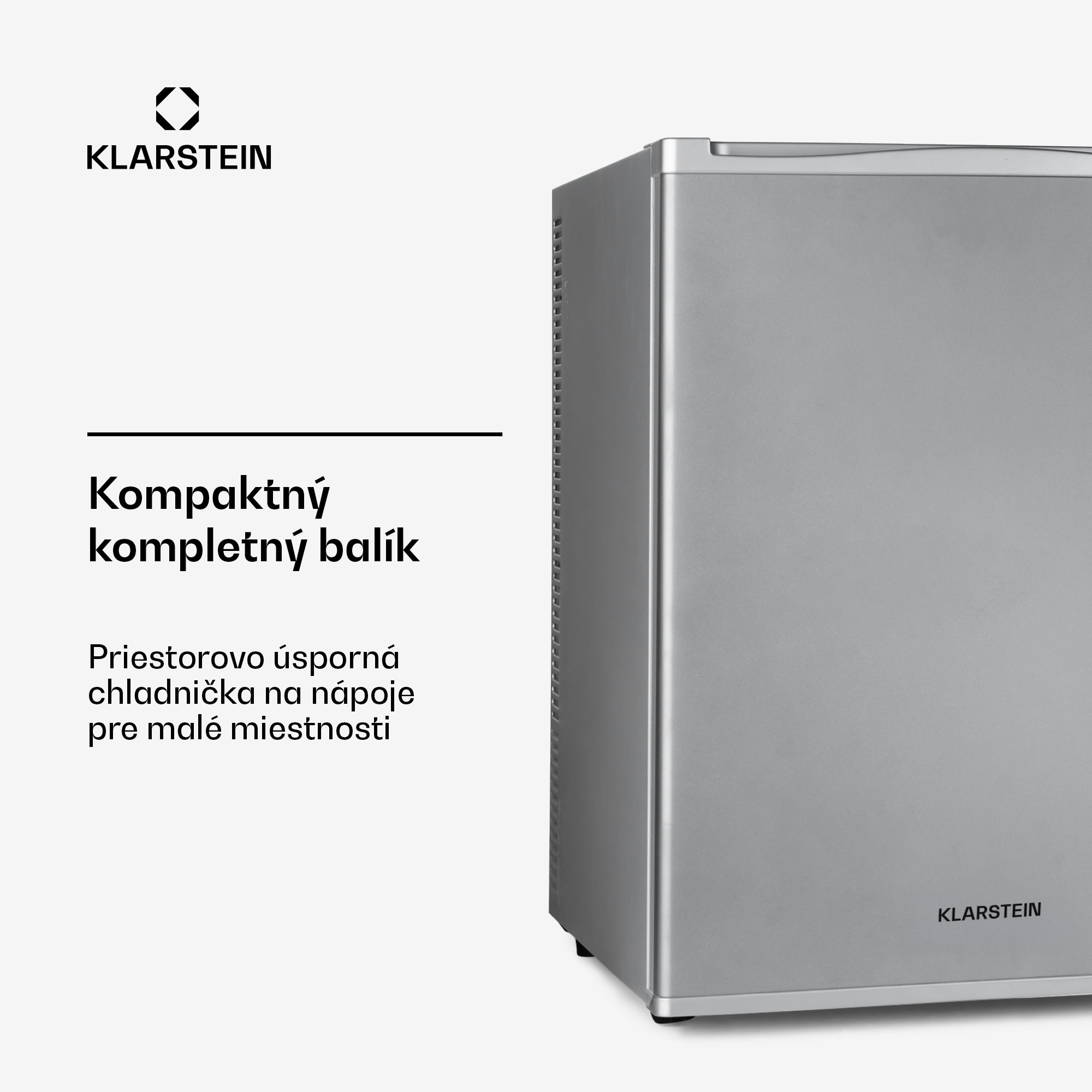 Klarstein Happy Hour 40, mini chladnička, 40 l, 5-15°C, tichá, 23dB, LED-svetlo, strieborný – Obrázok 2