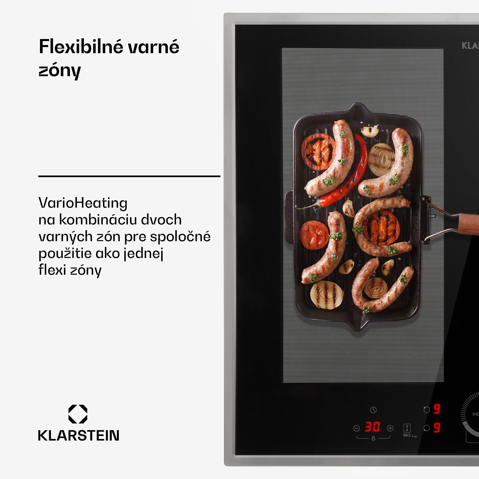 Klarstein Delicatessa 60 Hybrid Prime, indukčná varná doska, 7000 W, 4 zón, čierna – Obrázok 3