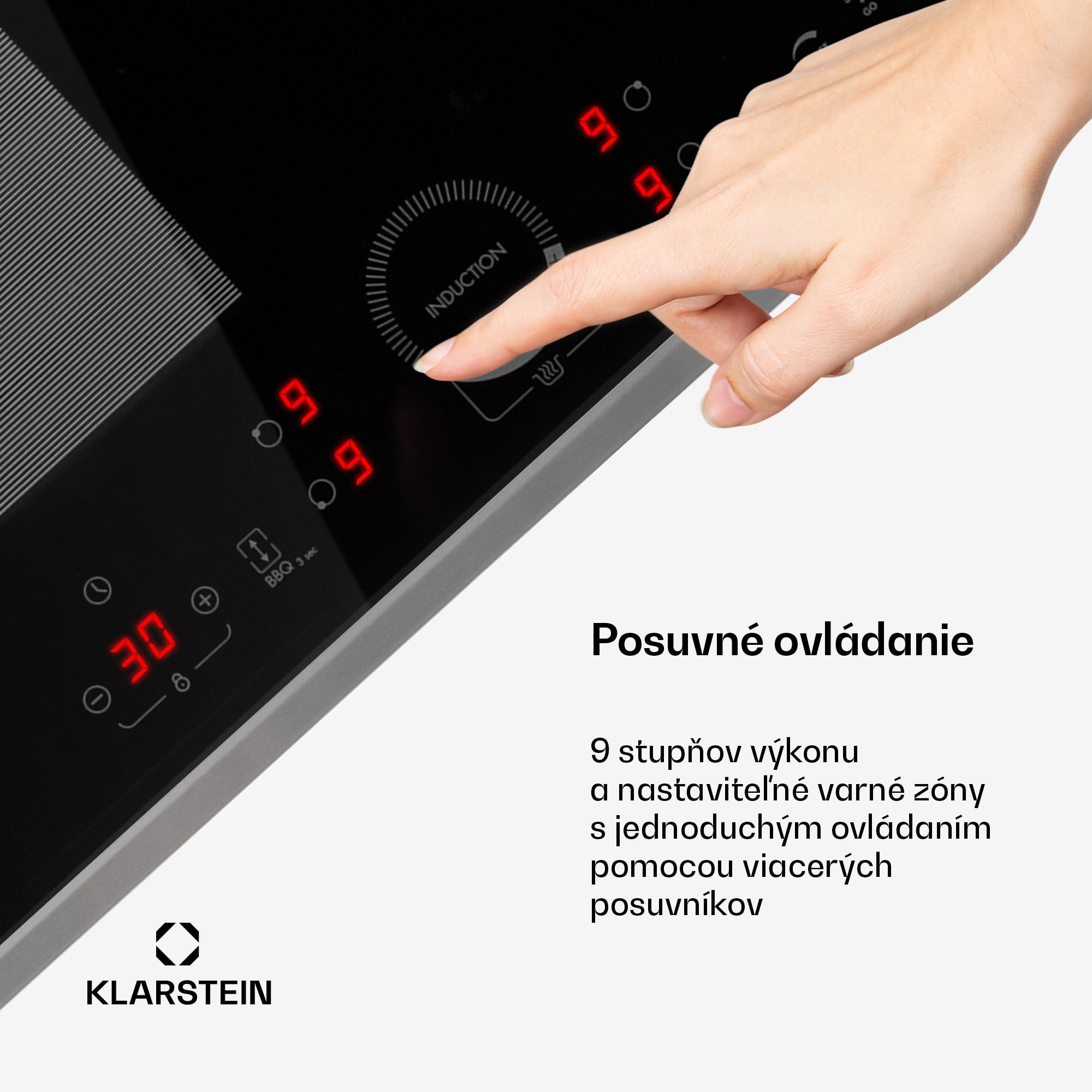 Klarstein Delicatessa 60 Hybrid Prime, indukčná varná doska, 7000 W, 4 zón, čierna – Obrázok 4