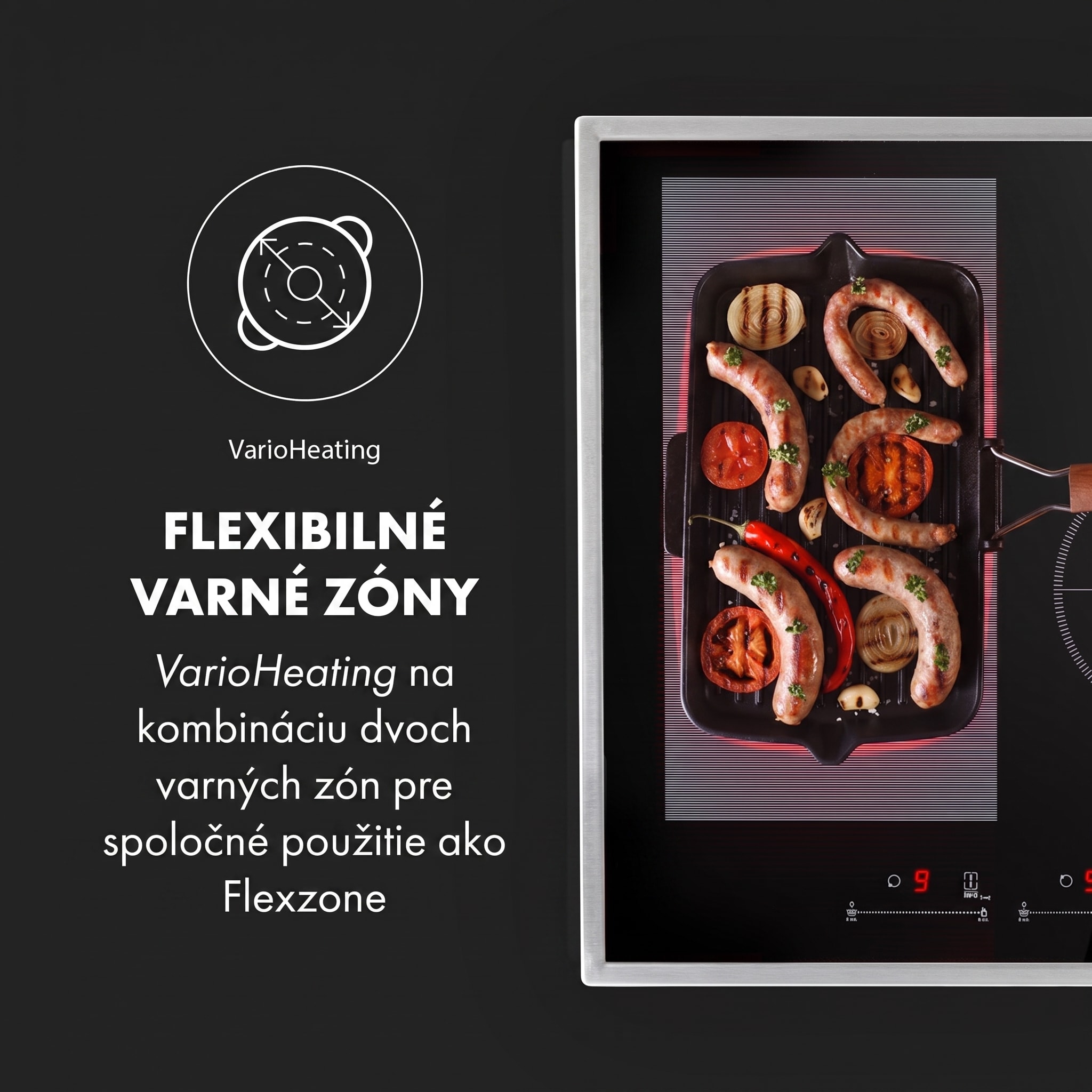 Klarstein Delicatessa 77 Hybrid Prime, vstavaná indukčná varná doska, 7000 W, 4 zón – Obrázok 2