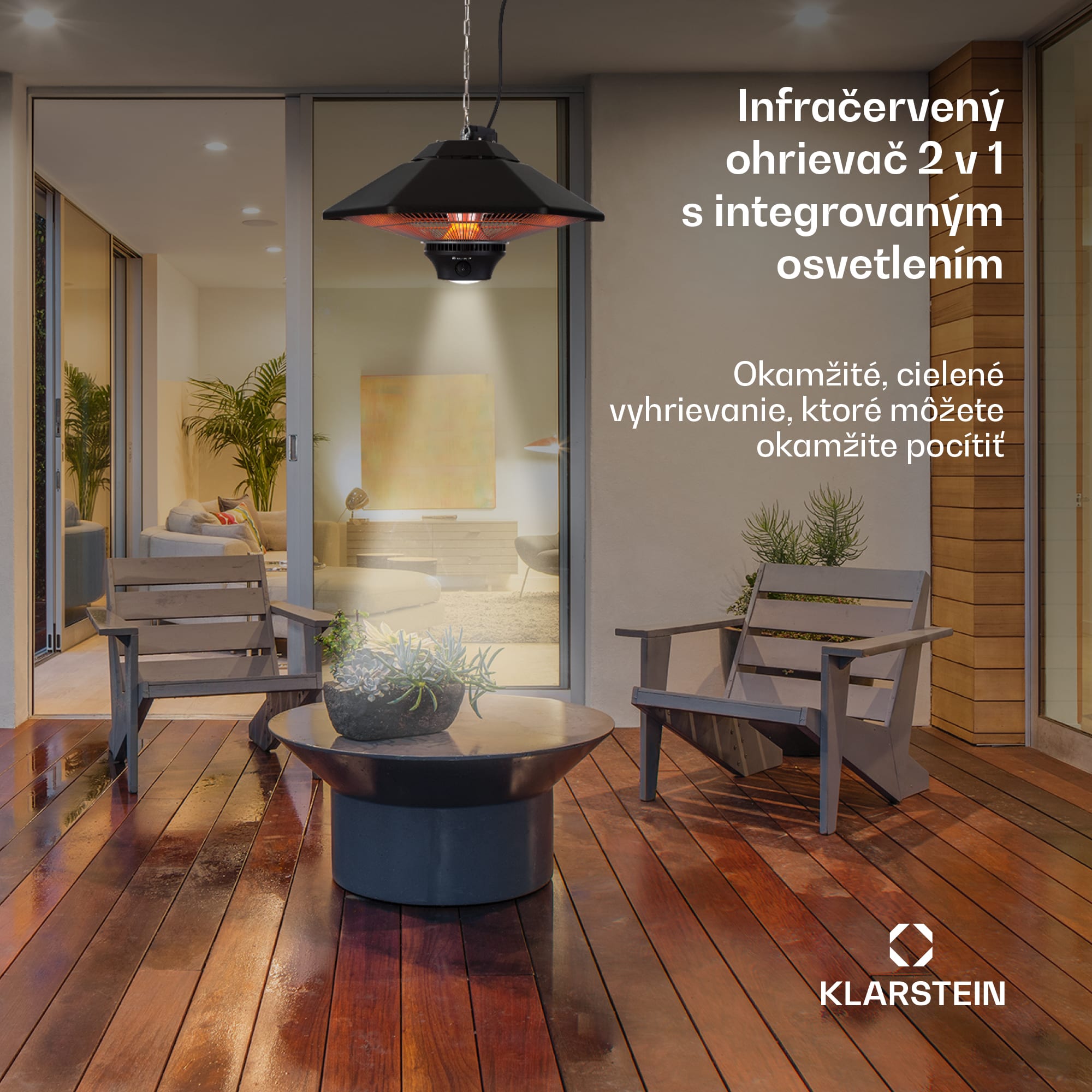 Blumfeldt Heat Hexa, infračervený ohrievač, 800/1200 W, halogén, IP34, LED, čierny – Obrázok 3