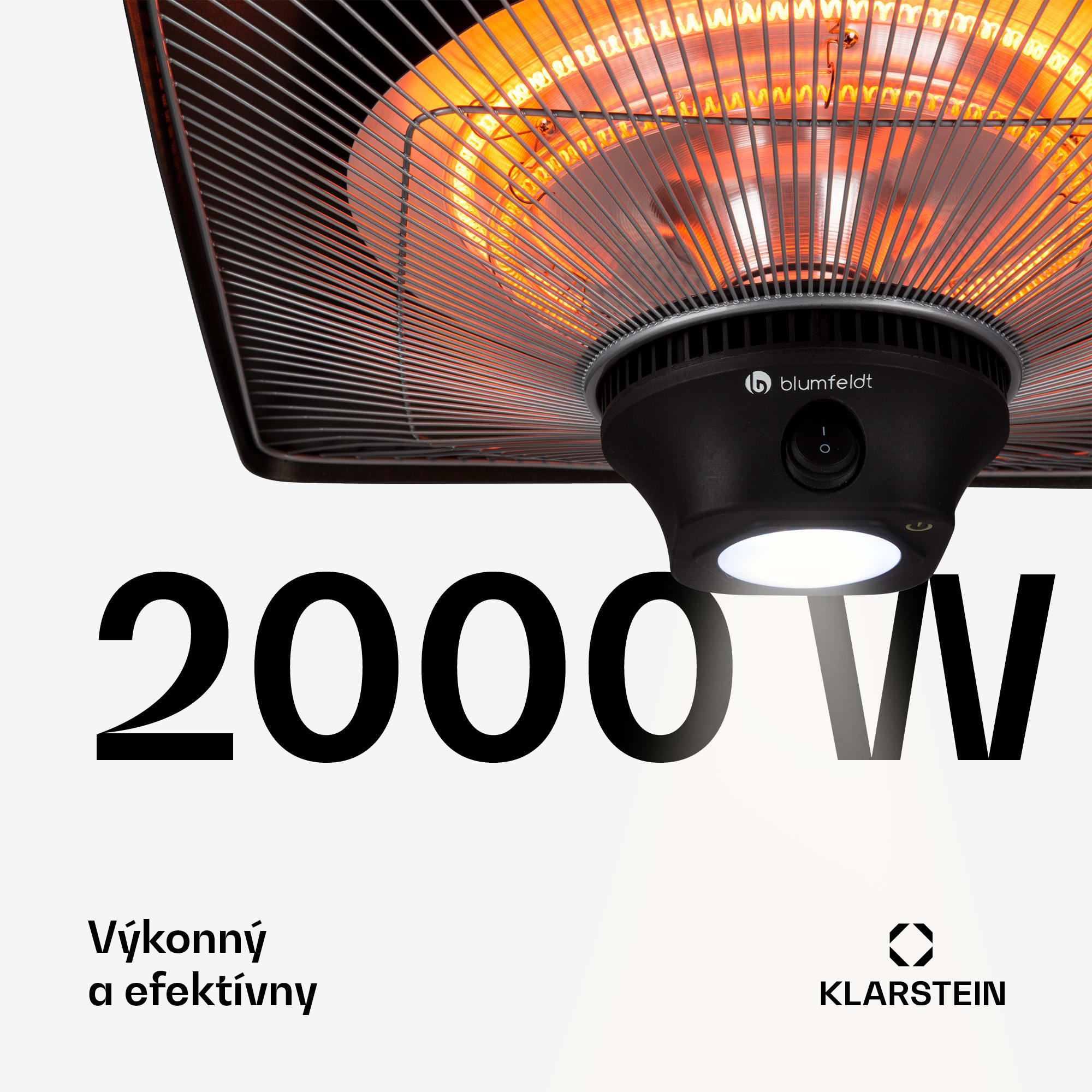 Blumfeldt Heat Hexa, infračervený ohrievač, 800/1200 W, halogén, IP34, LED, čierny – Obrázok 4
