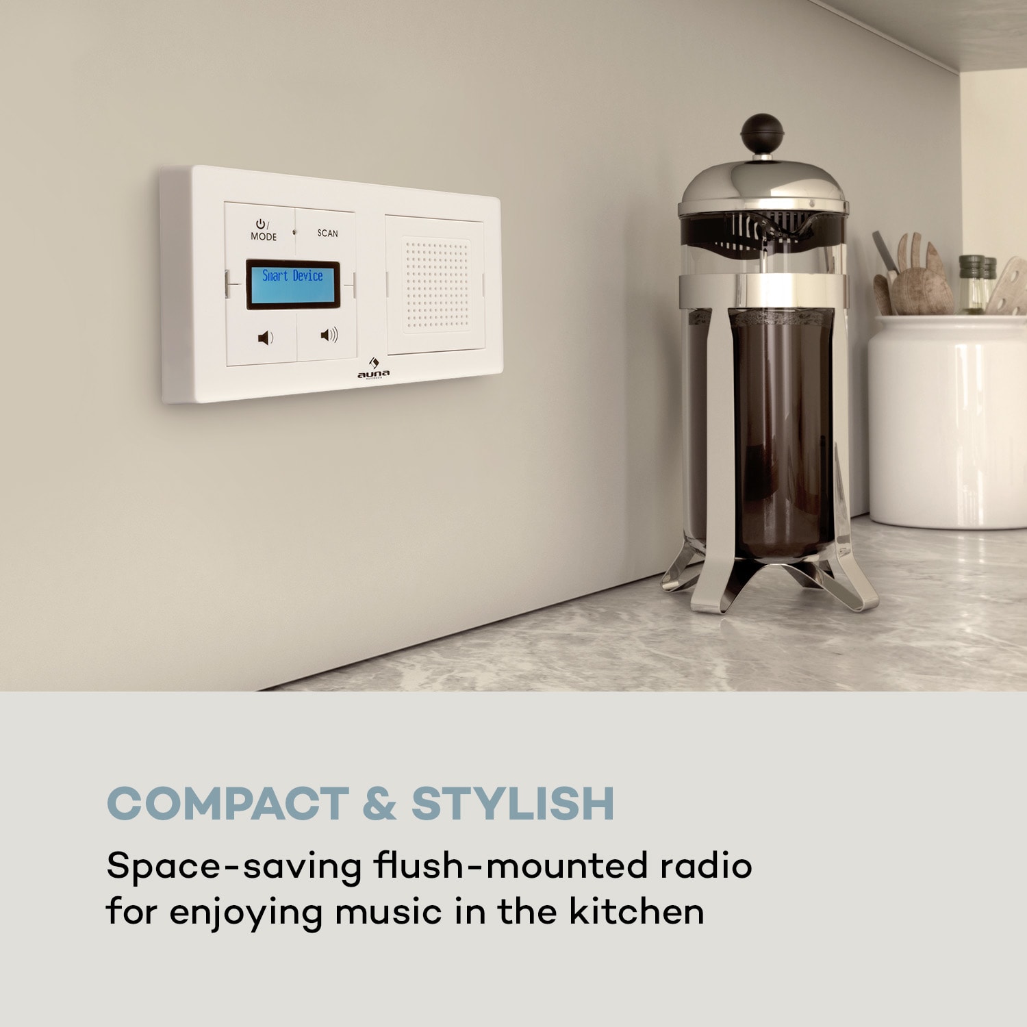Auna DigiPlug UP, rádio do zásuvky, DAB+/FM, BT, LC-displej – Obrázok 2