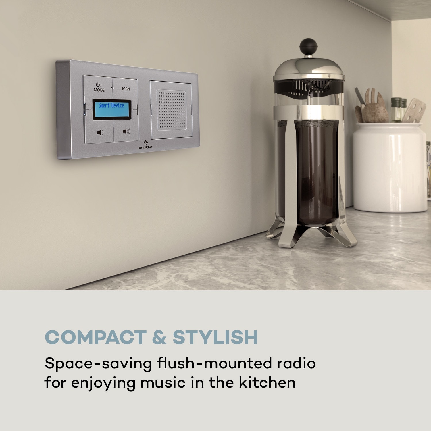 Auna DigiPlug UP, rádio do zásuvky, DAB+/FM, BT, LC-displej – Obrázok 2