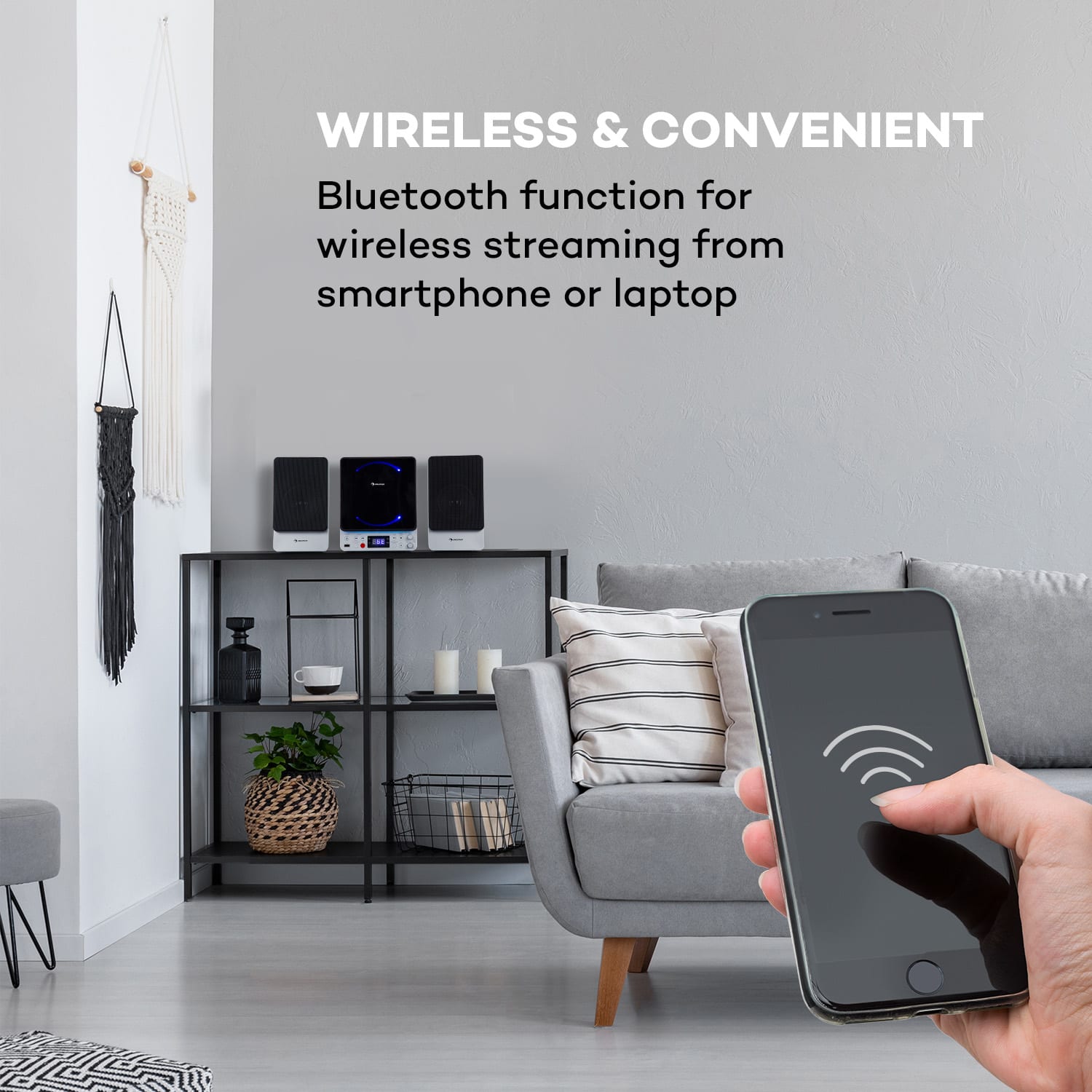 Auna Microstar Sing, mikro - karaoke systém, CD-prehrávač, Bluetooth, USB-port, diaľkový ovládač – Obrázok 4