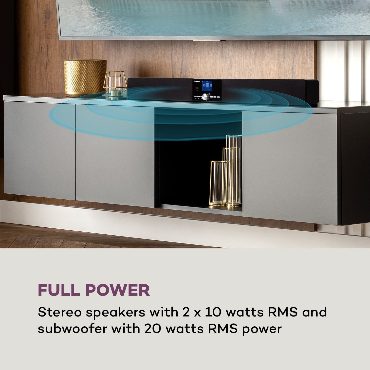 Auna Areal Bar Connect, soundbar, bluetooth, internet/DAB+/FM, USB, AUX – Obrázok 2