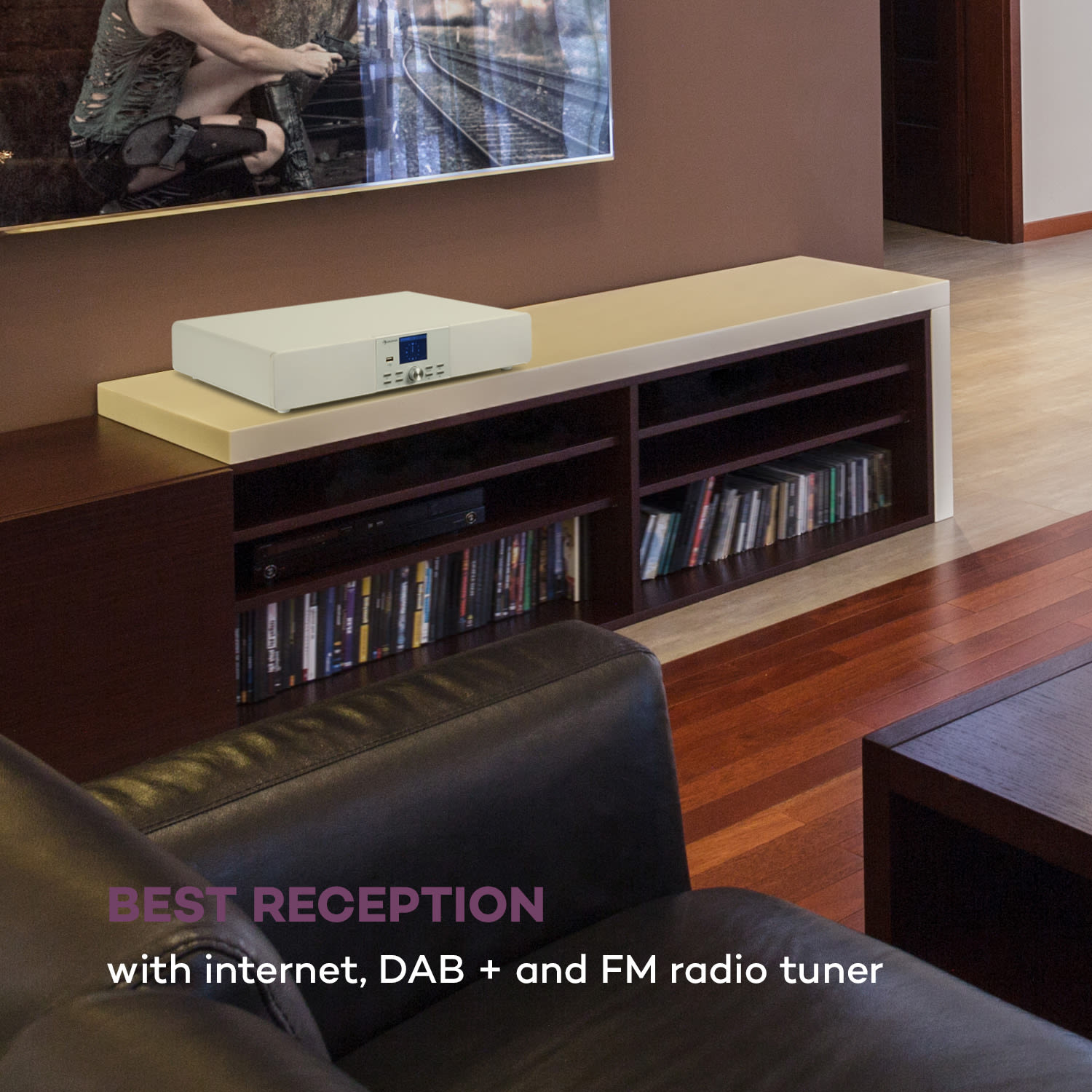 Auna Stealth Base Connect Soundbase, Bluetooth, internet/DAB+FM, USB, AUX