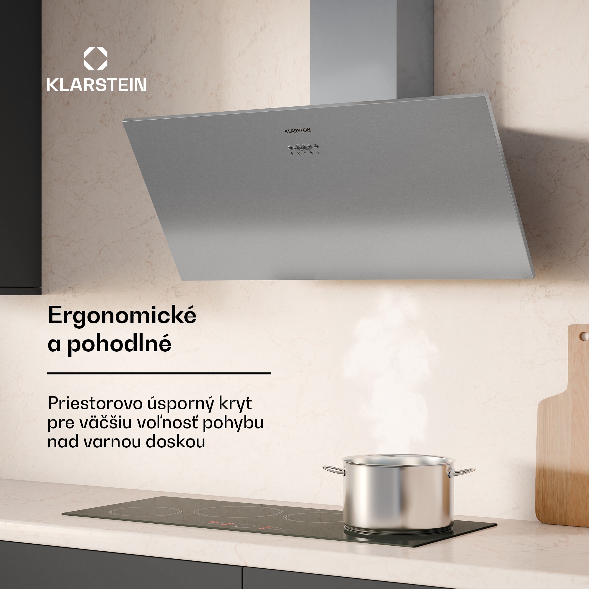 Klarstein Silver Lining 90 digestor 90 cm 568 m³/h EEK A nehrdzavejúca oceľ