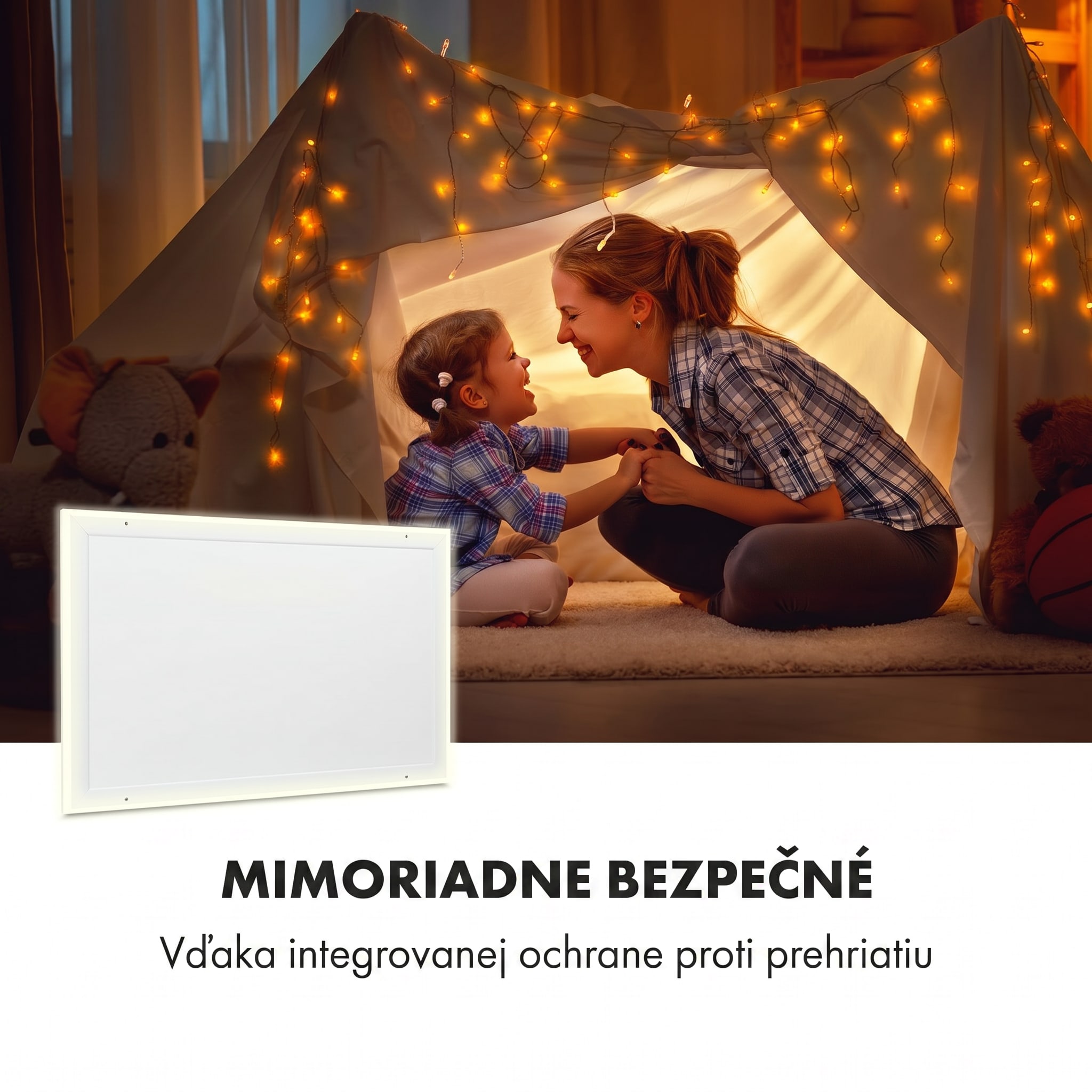 Klarstein Midnight Sun, infračervený stropný ohrievač, 130,5 x 70,5 cm, 800 W, biely – Obrázok 3