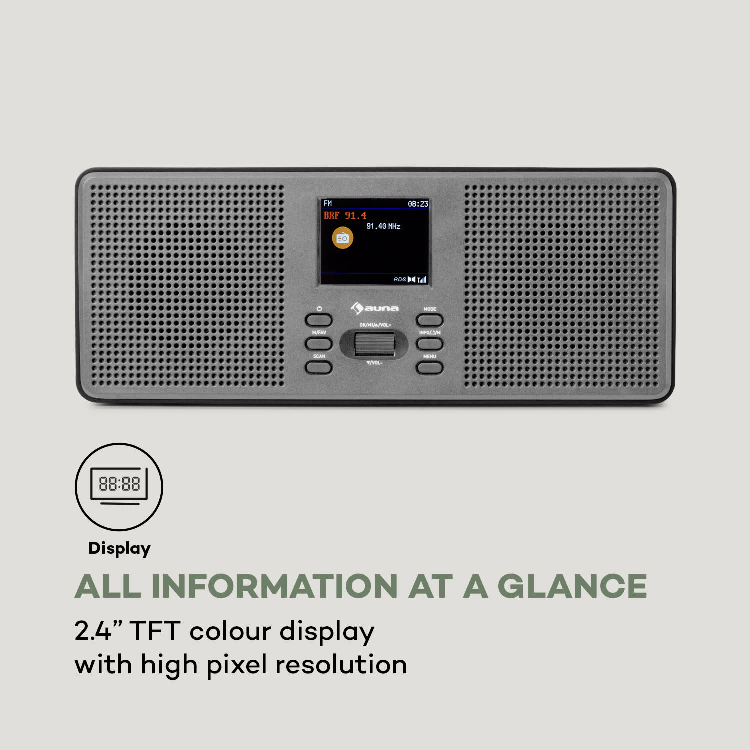 Auna Commuter ST, DAB+/FM rádio, AUX, 2.4" TFT displej, – Obrázok 3