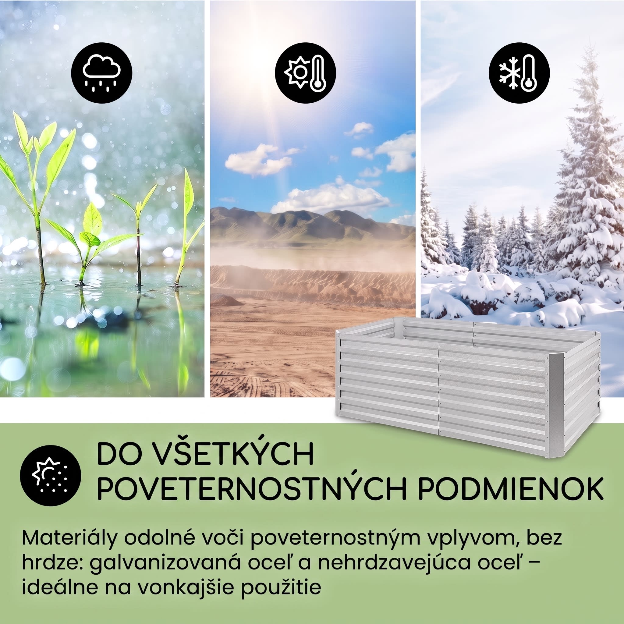 Blumfeldt High Grow Straight vyvýšený záhon 120x60x60 cm 432 l oceľ