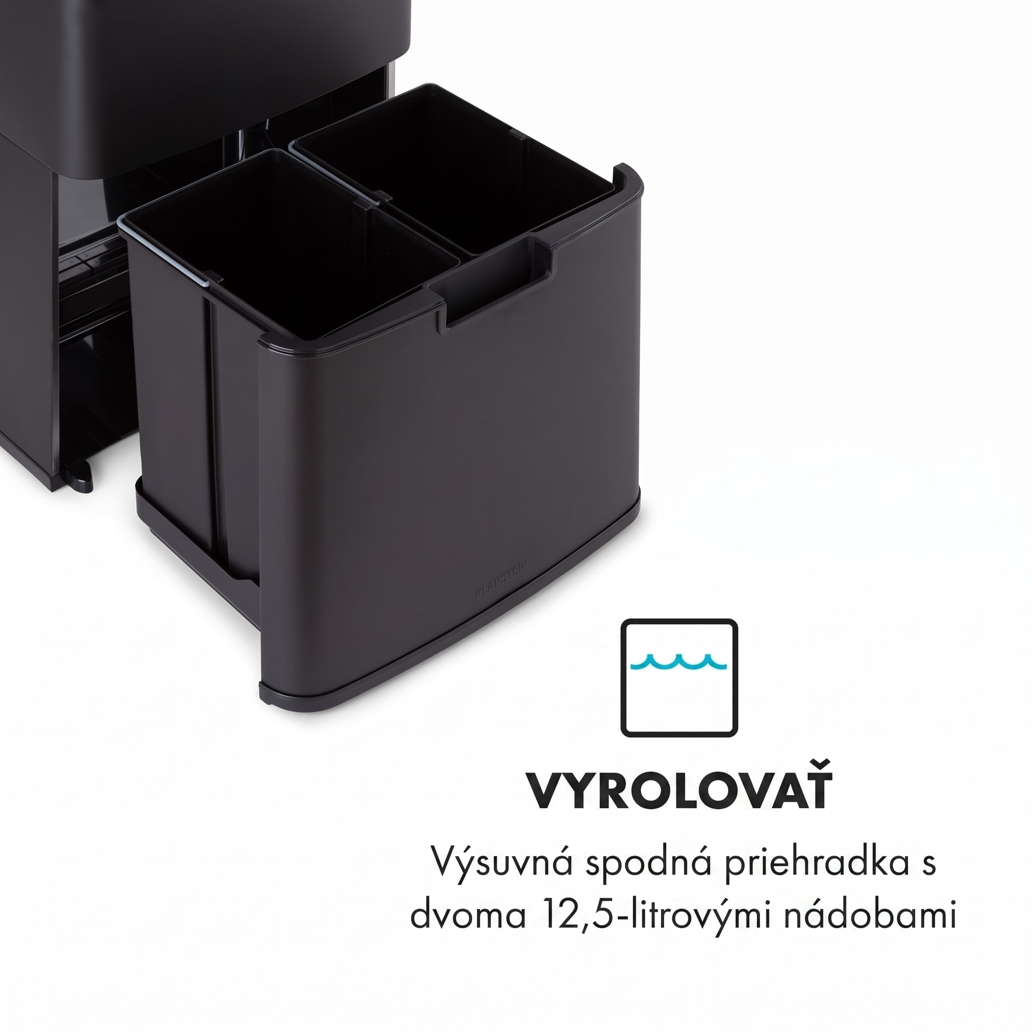 Klarstein Royal Trash Matte Black, odpadkový kôš so senzorom, 72 l, ušľachtilá oceľ, matná čierna – Obrázok 4