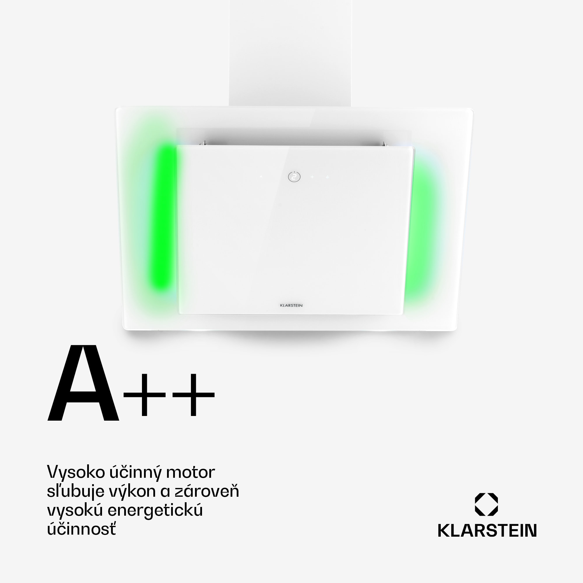 Klarstein Eleonora 60, digestor, 60 cm, nastenný, 424 m³/h, dotykový panel, LED, A++, biely – Obrázok 2