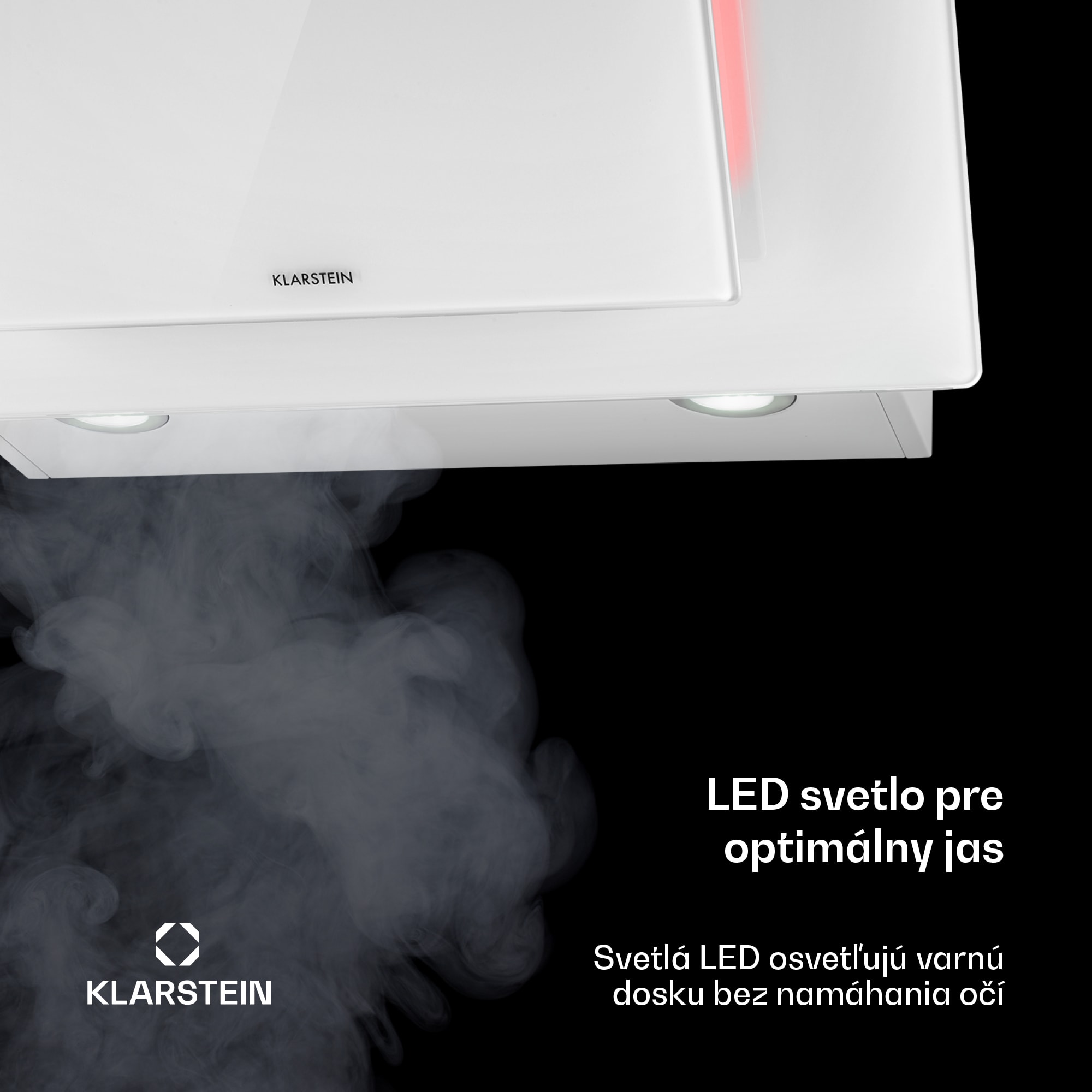Klarstein Eleonora 60, digestor, 60 cm, nastenný, 424 m³/h, dotykový panel, LED, A++, biely – Obrázok 4