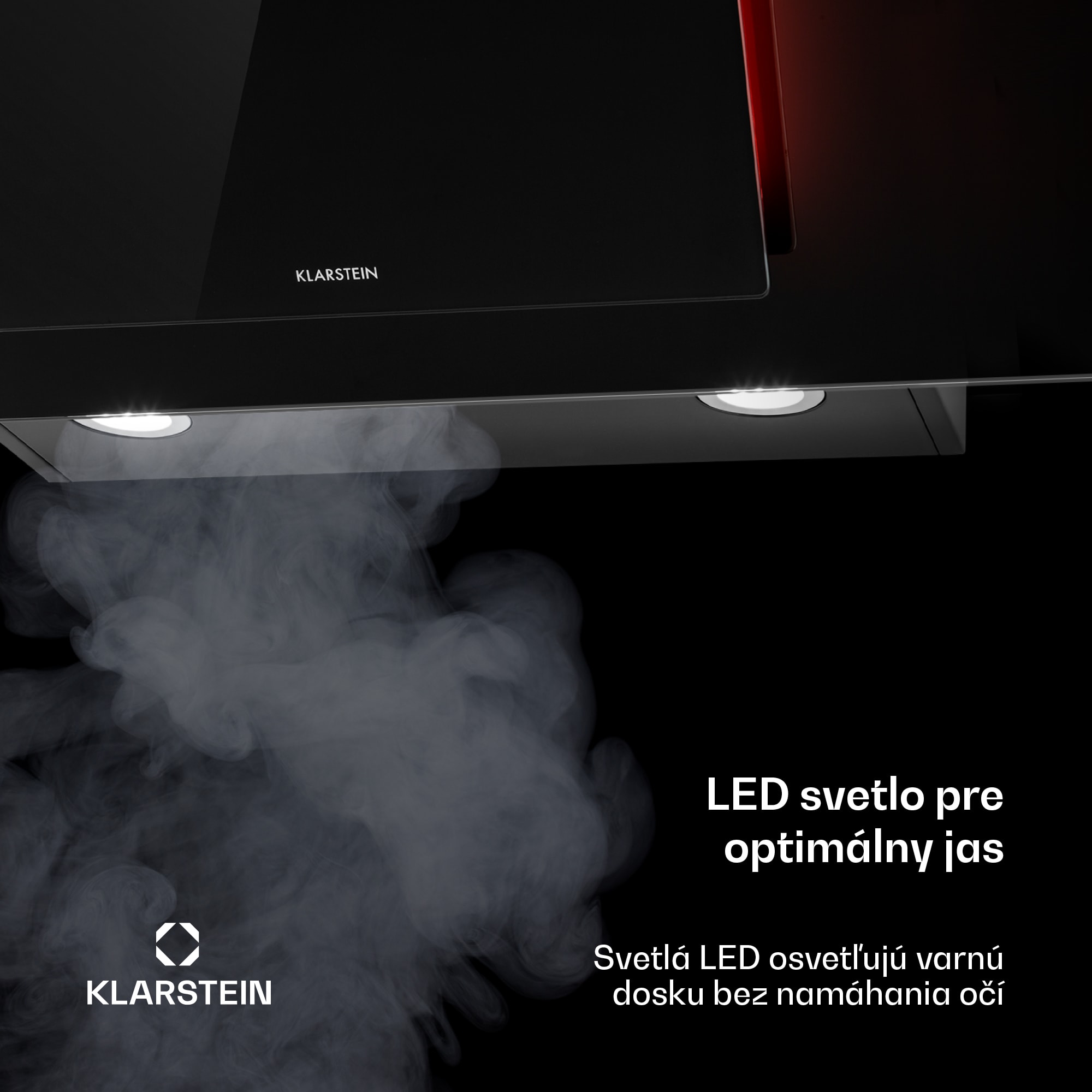 Klarstein Eleonora 90, digestor, 90 cm, nastenný, 420 m³/h, dotykový panel, LED, A++, čierny – Obrázok 4
