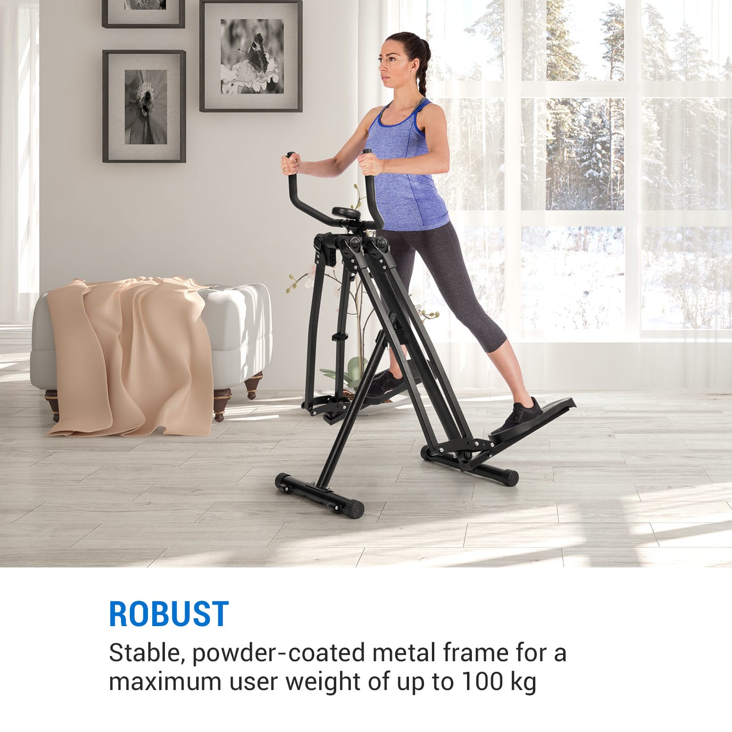 Capital Sports Crosswalker, krosový trenažér, air walker, LCD displej, 100 kg – Obrázok 2