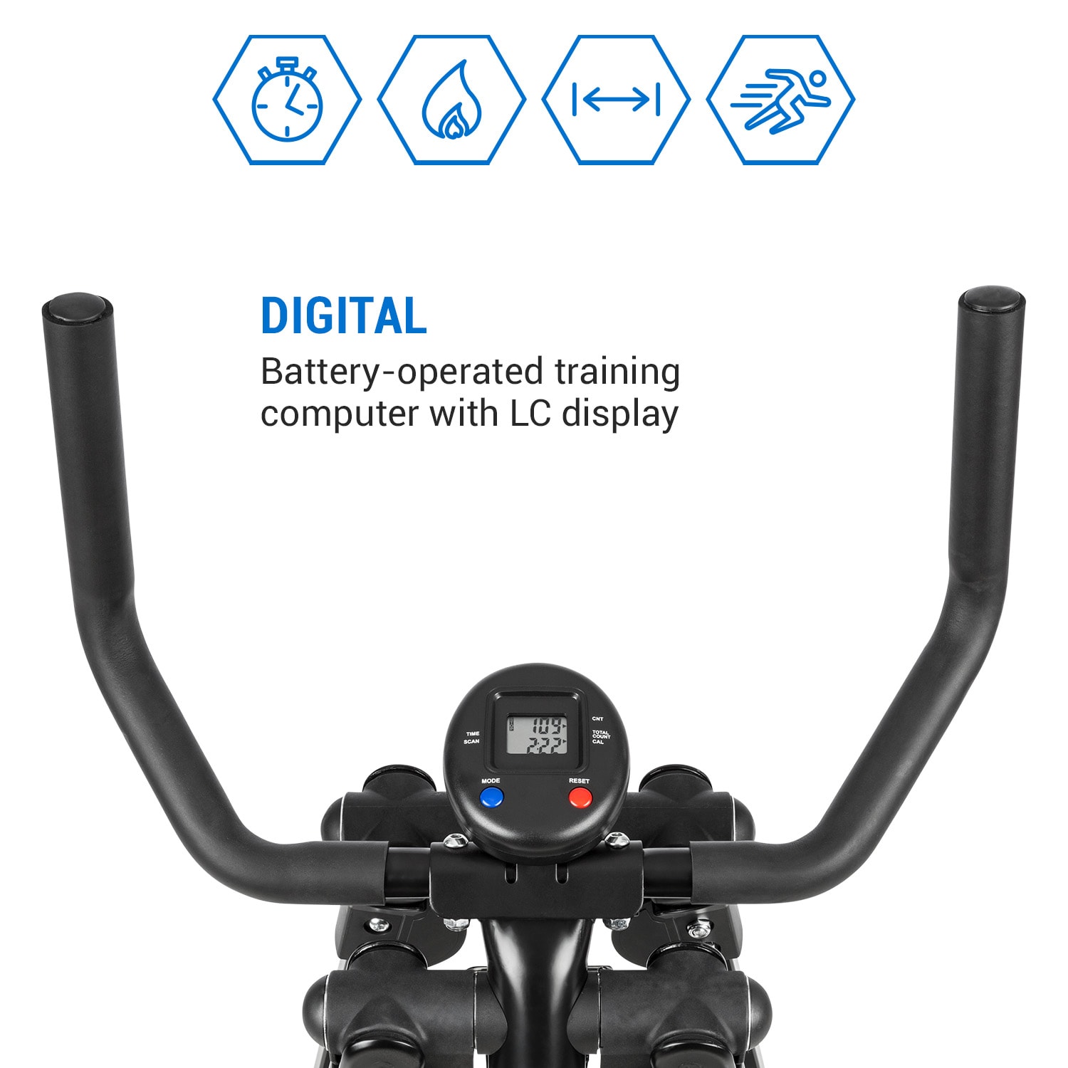 Capital Sports Crosswalker, krosový trenažér, air walker, LCD displej, 100 kg – Obrázok 3