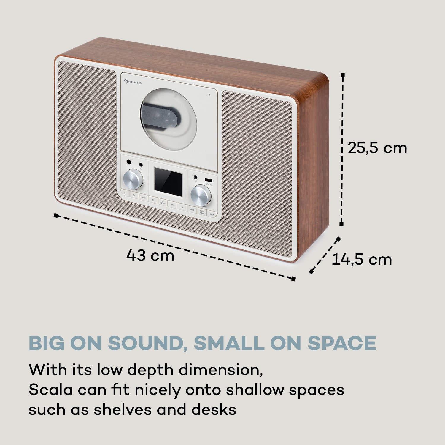 Auna Scala VCD, digitálne rádio, CD, BT, MP3, DAB+, FM rádio – Obrázok 3