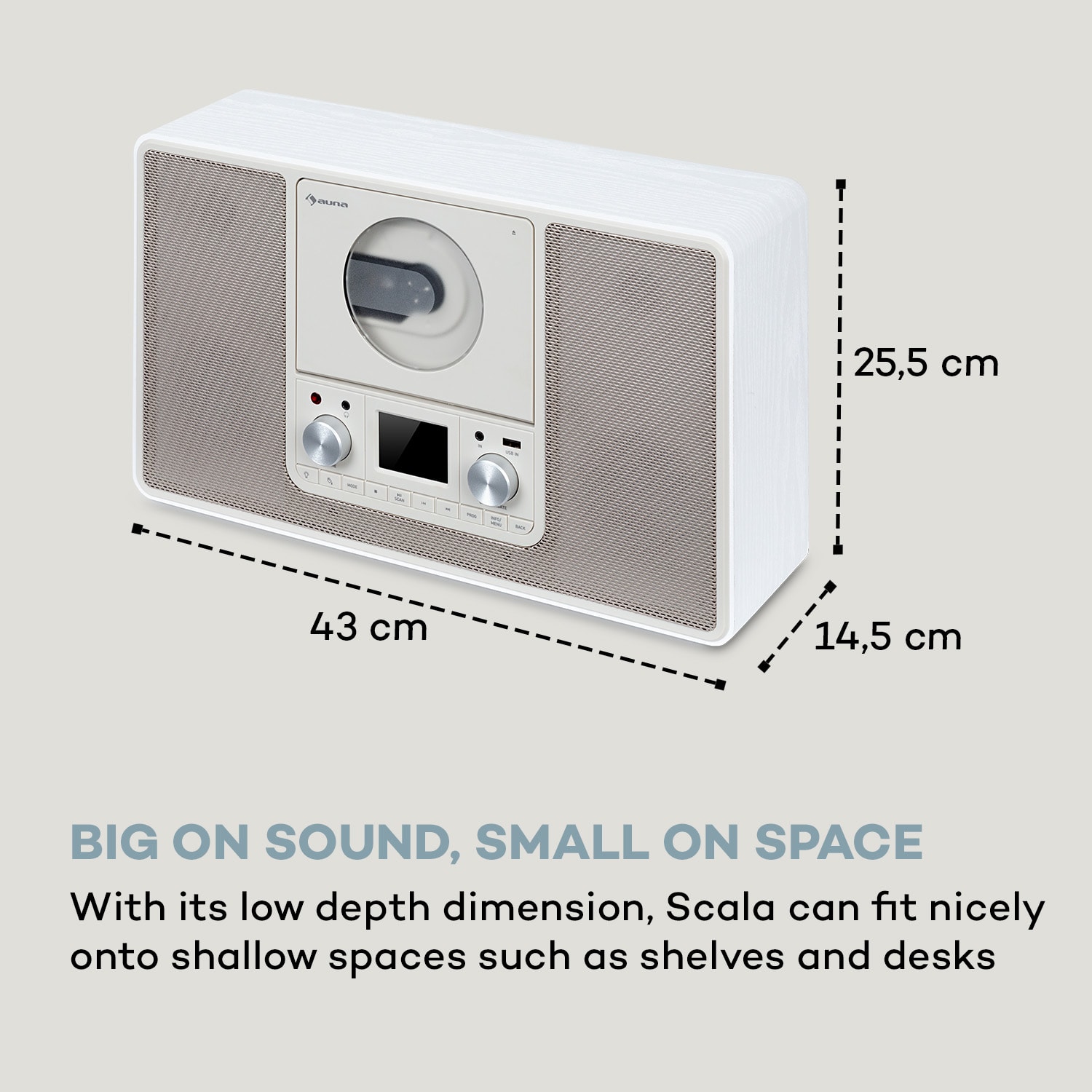 Auna Scala VCD, digitálne rádio, CD, BT, MP3, DAB+, FM rádio – Obrázok 3