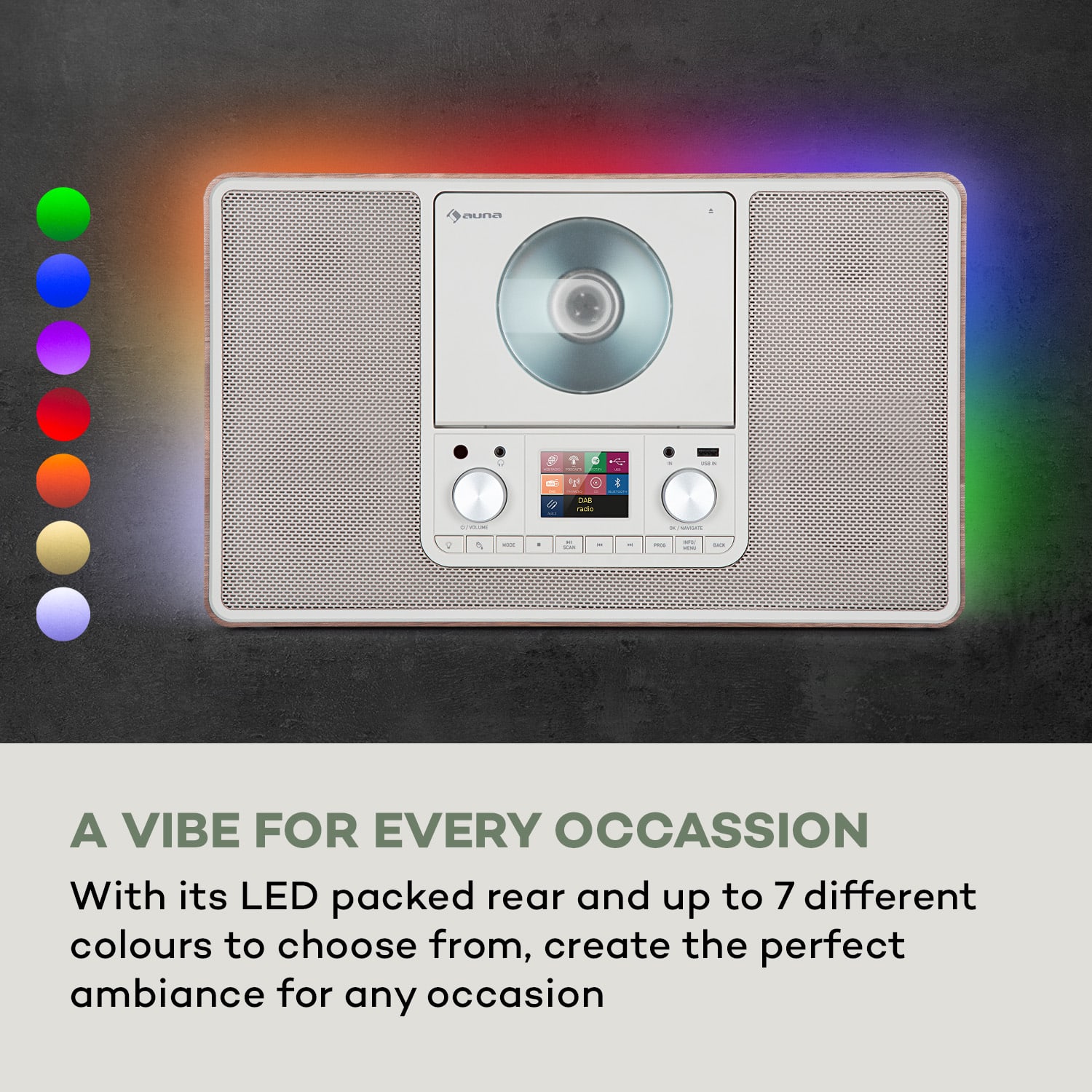 Auna Scala VCD-IR, internetové rádio, WLAN, CD, BT, MP3, DAB+, FM rádio