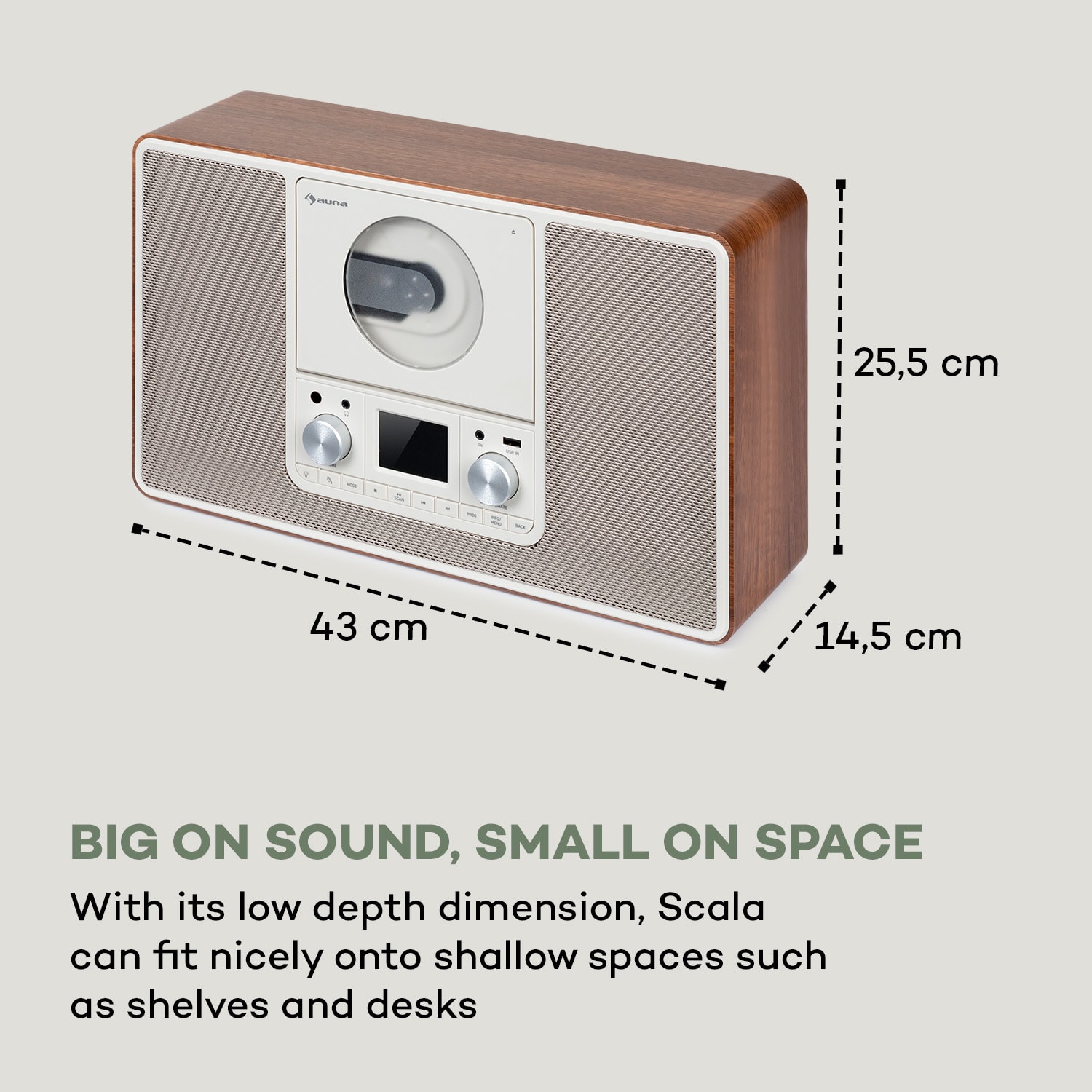 Auna Scala VCD-IR, internetové rádio, WLAN, CD, BT, MP3, DAB+, FM rádio – Obrázok 3
