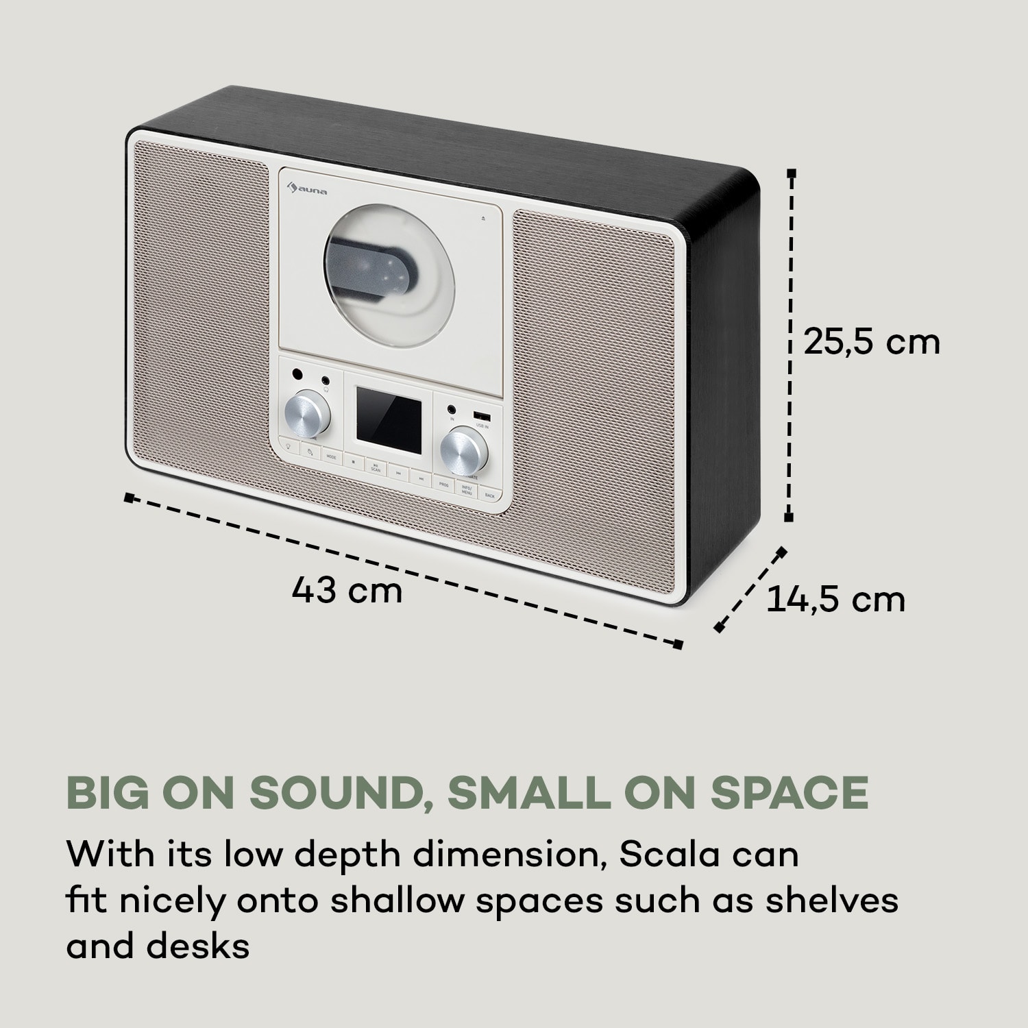 Auna Scala VCD-IR, internetové rádio, WLAN, CD, BT, MP3, DAB+, FM rádio – Obrázok 3