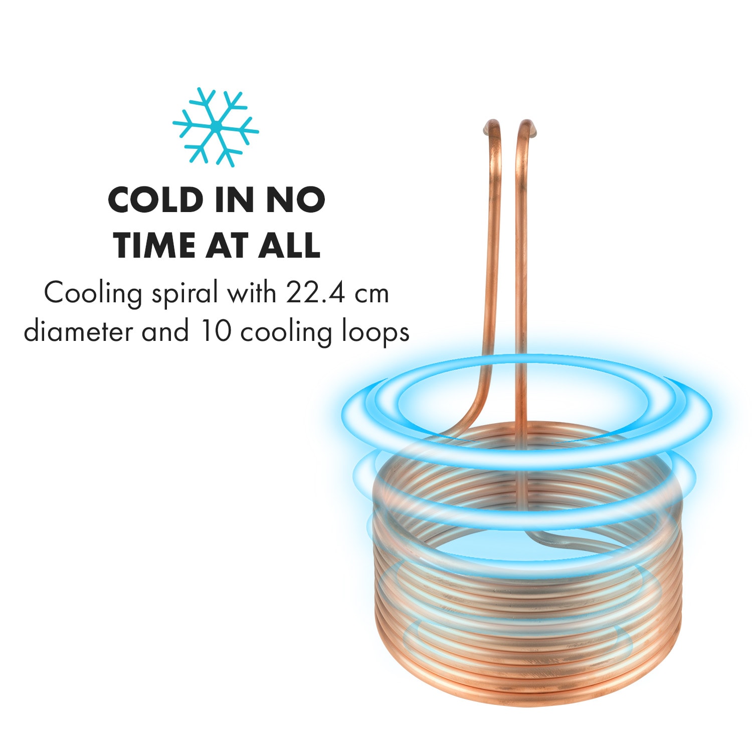 Klarstein Chiller 10K, ponorný chladič, Ø 22,4 cm, 10 závitov – Obrázok 2