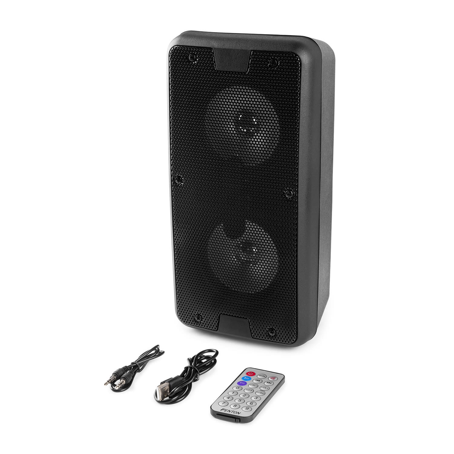 Fenton SBS65 párty reproduktor, Bluetooth, USB/SD/AUX, LED, diaľkový ovládač, čierny – Obrázok 2