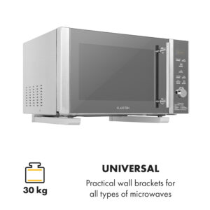 Klarstein MB-6, držiak na mikrovlnnú rúru, 30 kg, univerzálny, 32,5 – 49,2 cm, strieborný