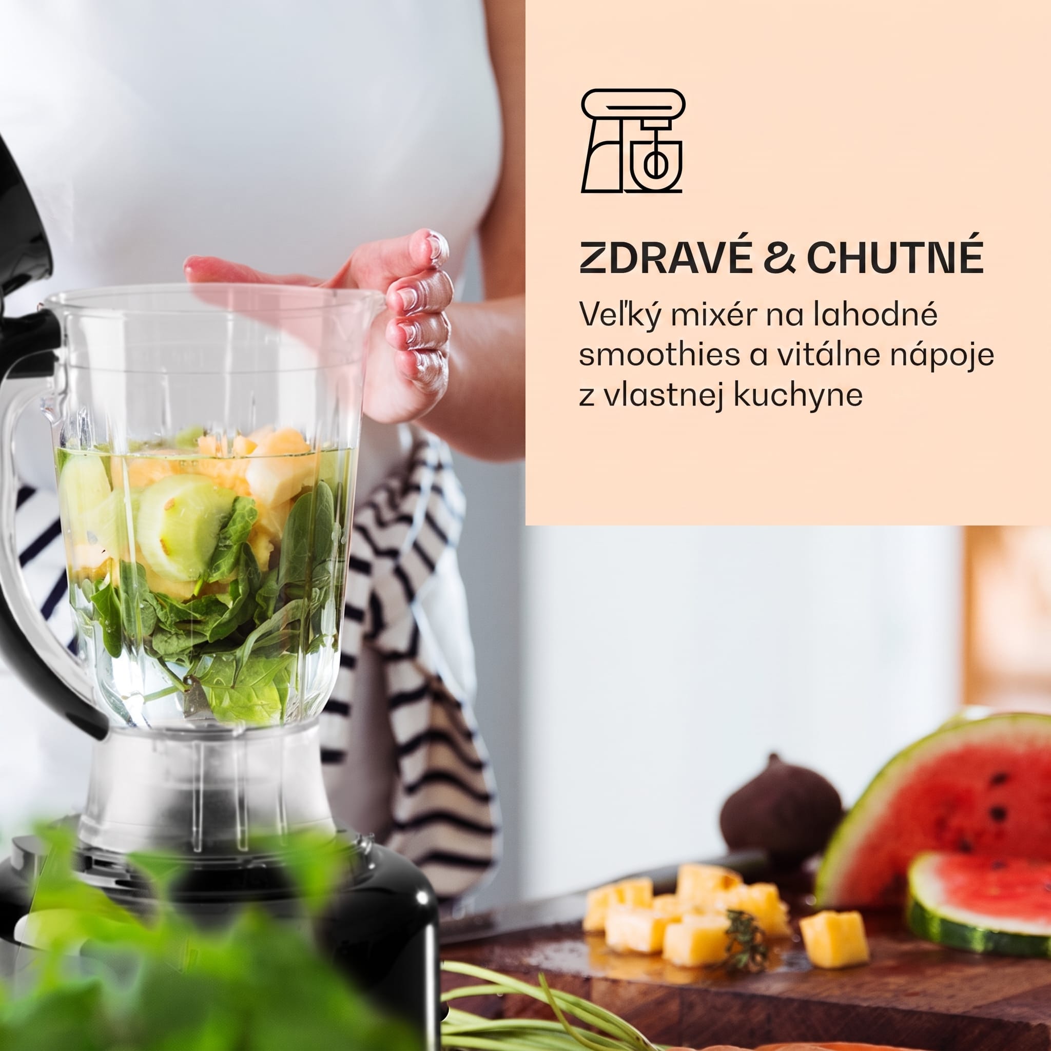 Klarstein Luca, multifunkčný mixér, 1000 W, 3 l, bezstupňové nastavenie rýchlosti, 6 režimov – Obrázok 3