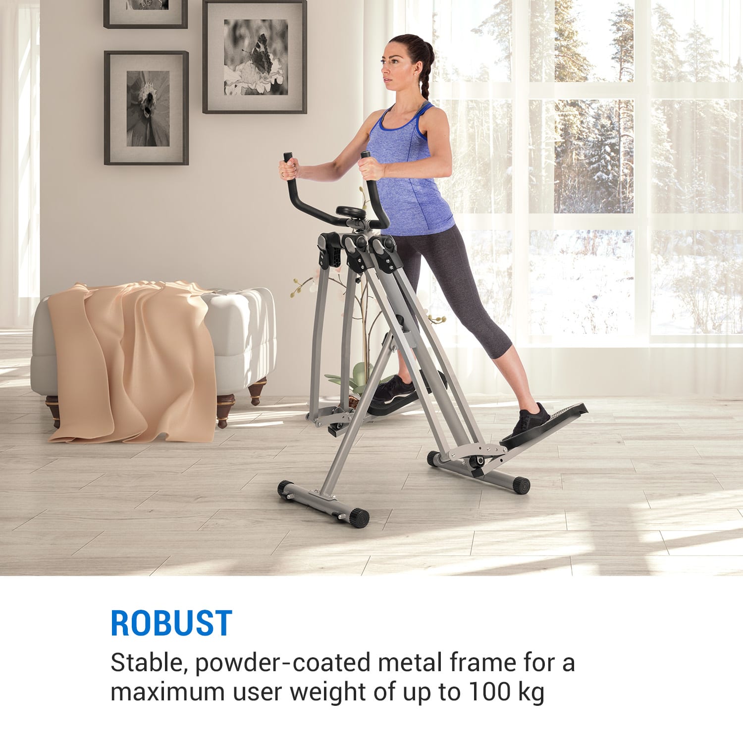 Capital Sports Crosswalker, krosový trenažér, air walker, LCD displej, 100 kg – Obrázok 2