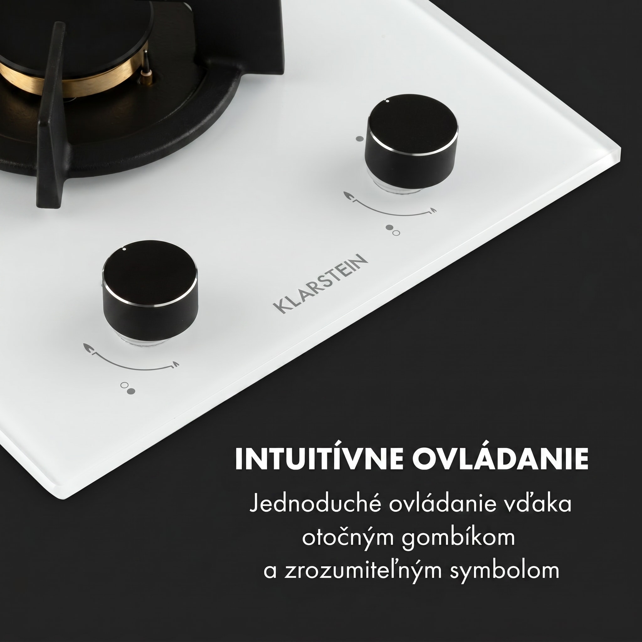 Klarstein Goldflame Domino, plynová varná doska, 2 mosadzné horáky, sklokeramika – Obrázok 3