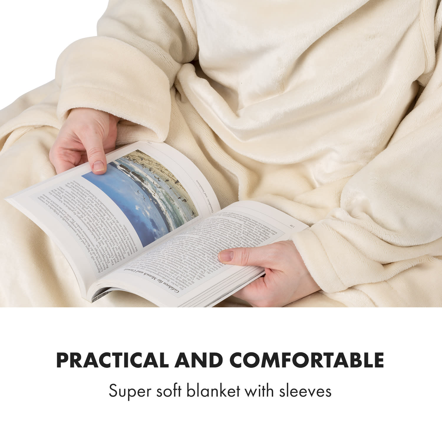 Klarstein Slanket vyhrievaná deka s rukávmi 120W 155x180cm Coral Fleece – Obrázok 2